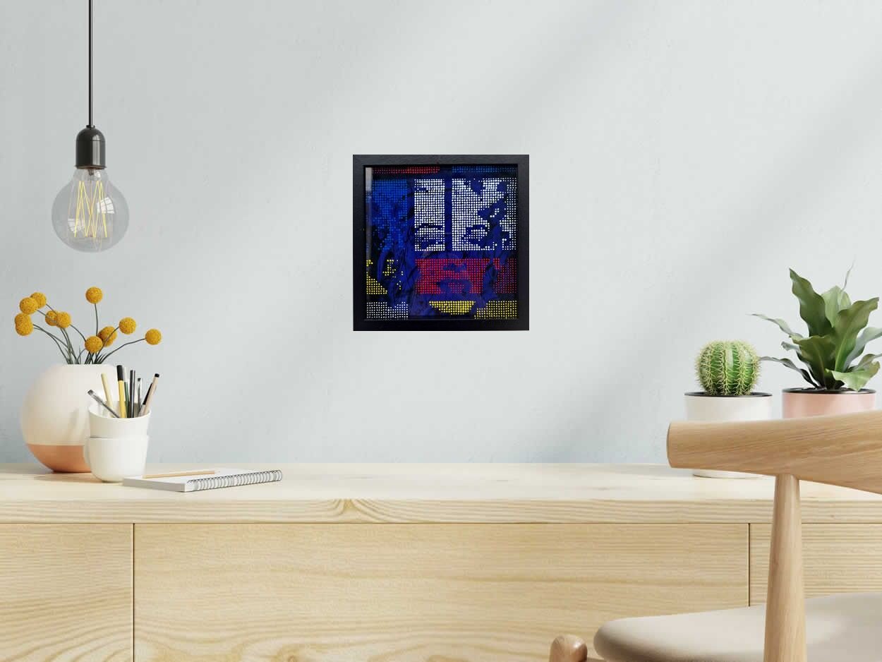 Tableau de WAWAPOD a pour titre  MARYLIN MONDRIAN 3D style street pop art, graphique dim : WAWAPODprix:250