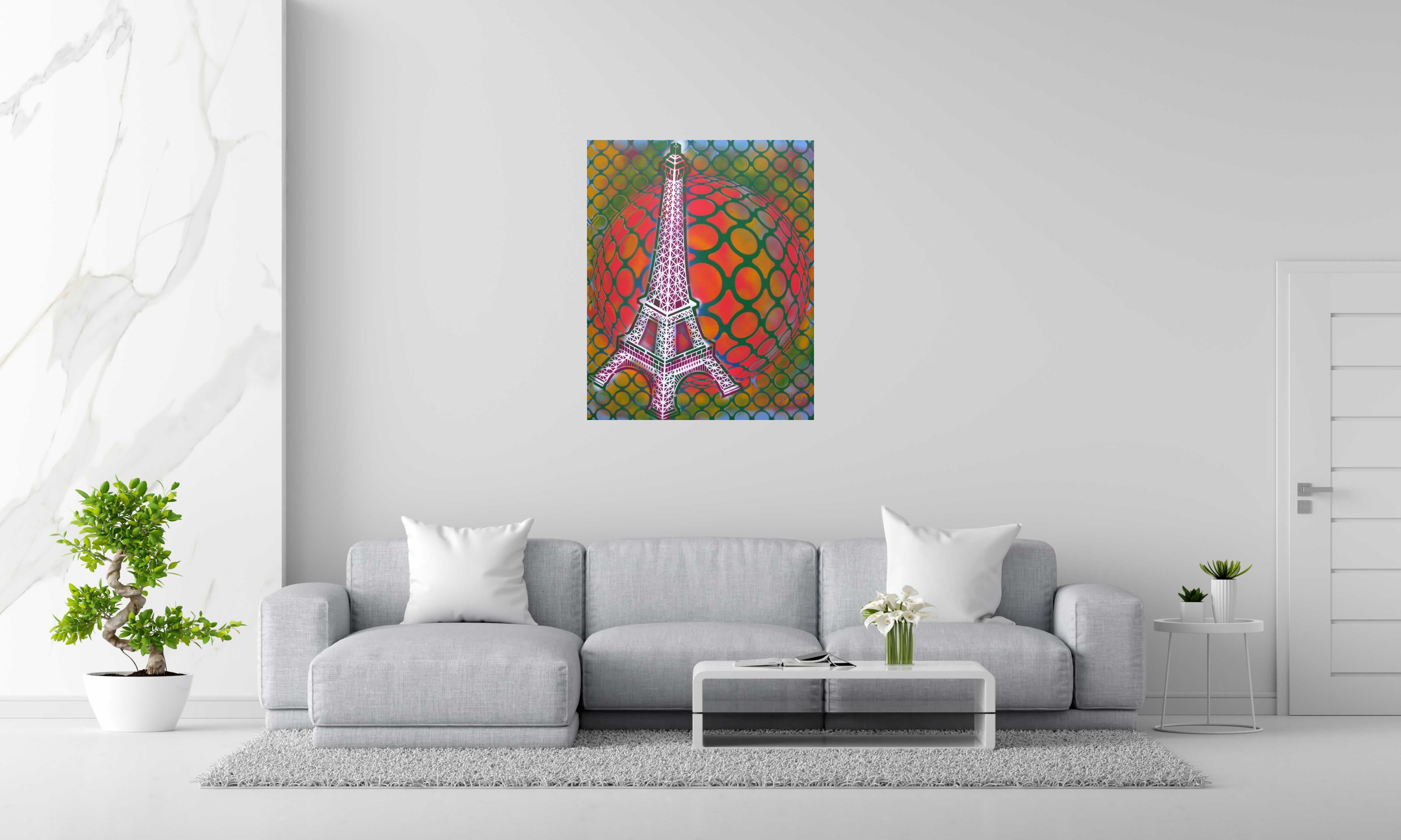 Tableau de YANN GUINCHAN a pour titre  Eiffel 1 style graphique dim : YANN GUINCHANprix:550