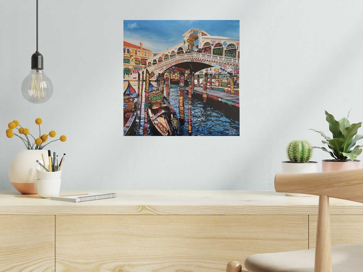 Editions d'art de BLACH a pour titre  Venise In love style street art dim : BLACHprix:70