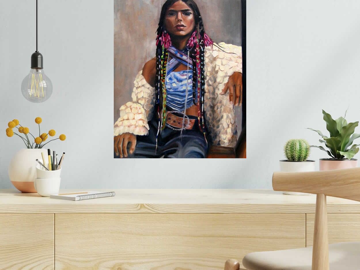 Tableau de EMILIE CREPIN a pour titre  So what ! style figuratif dim : EMILIE CREPINprix:400