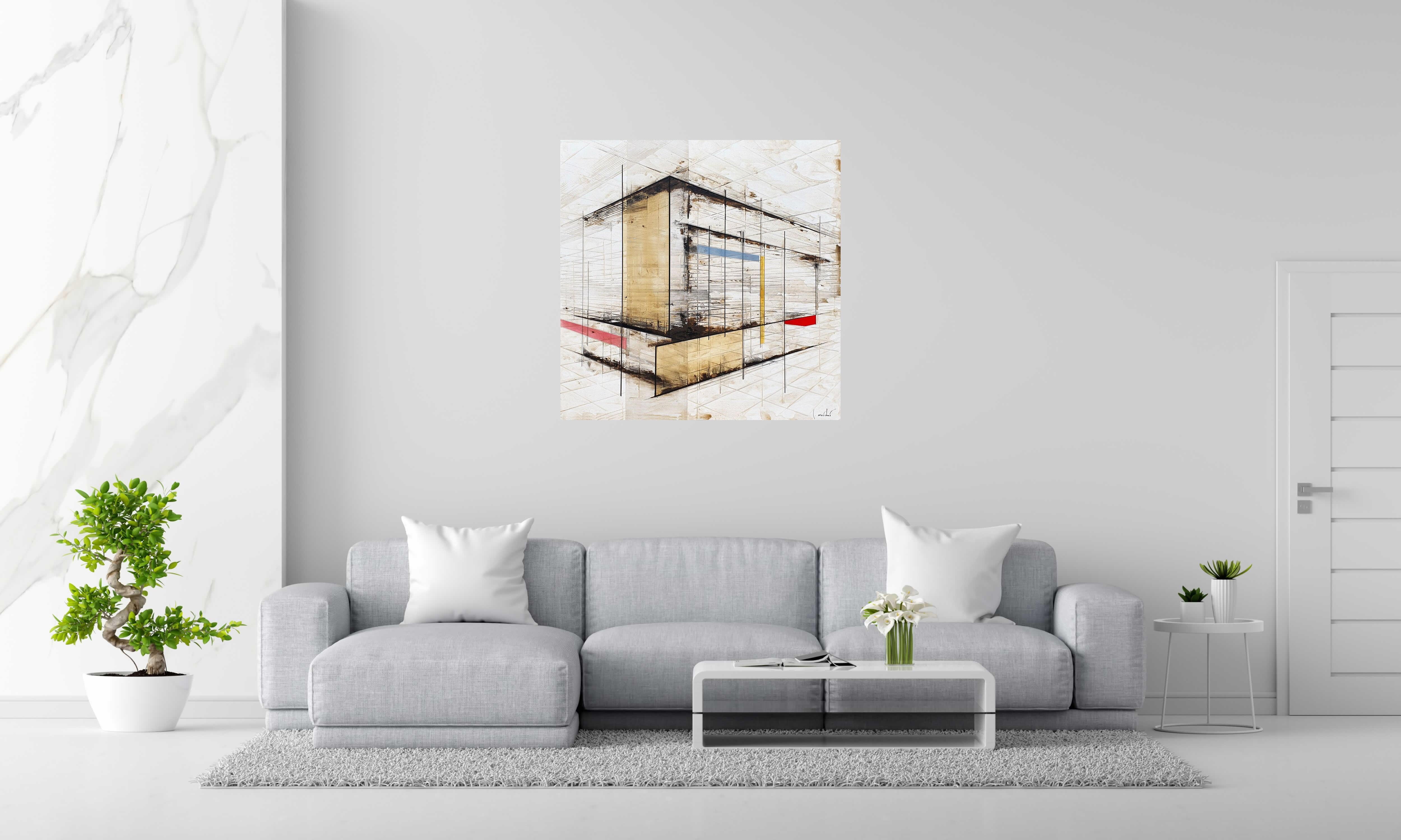 Tableau de LUDOVIC MERCHER a pour titre  Plans style abstrait dim : LUDOVIC MERCHERprix:1000