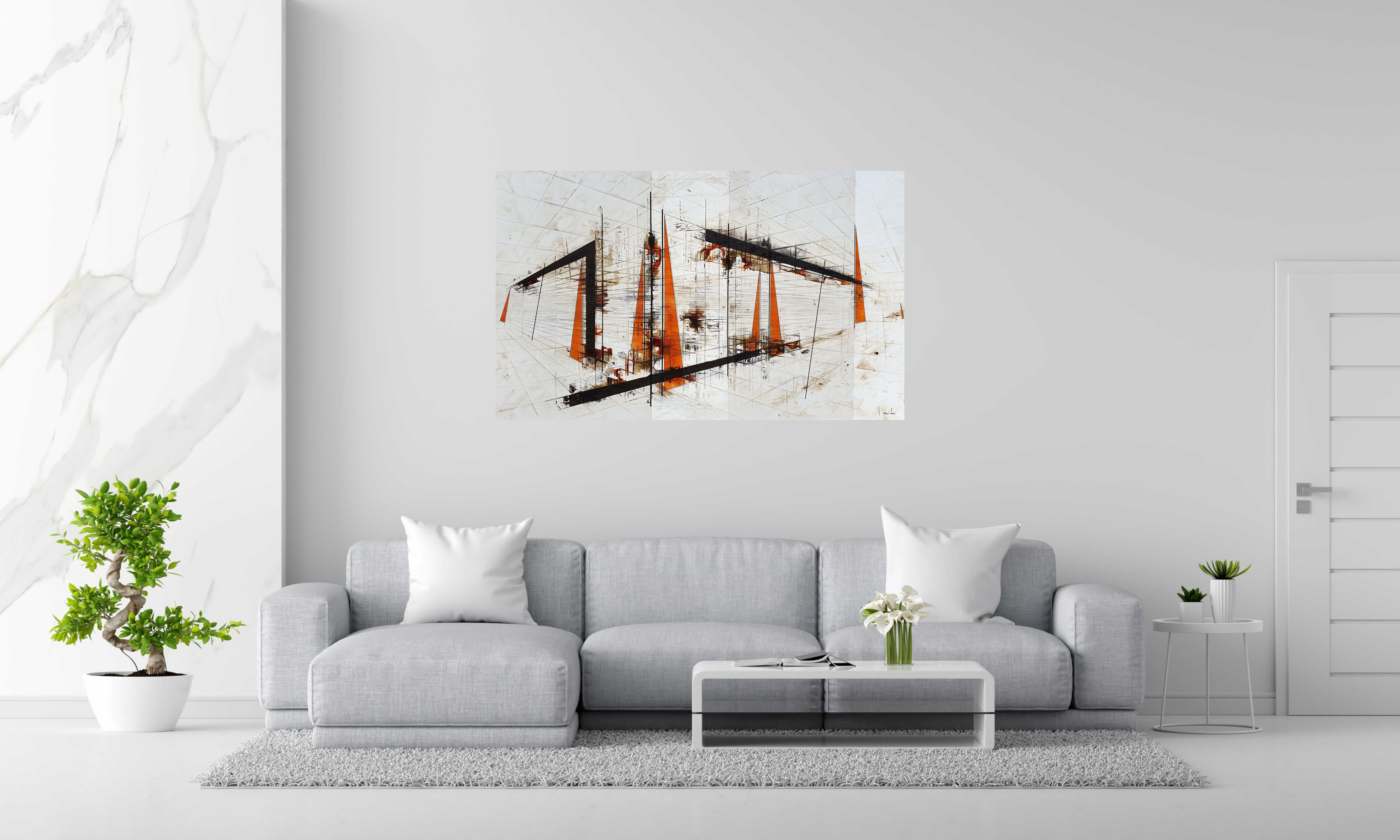 Tableau de LUDOVIC MERCHER a pour titre  Traversee style abstrait dim : LUDOVIC MERCHERprix:1500