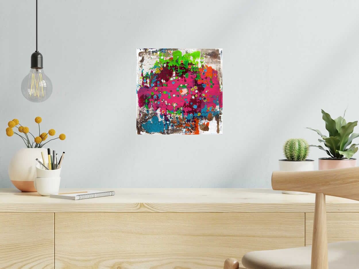 Tableau de CELINE WEBER a pour titre  STONE KUNZITE 2 style abstrait dim : CELINE WEBERprix:360