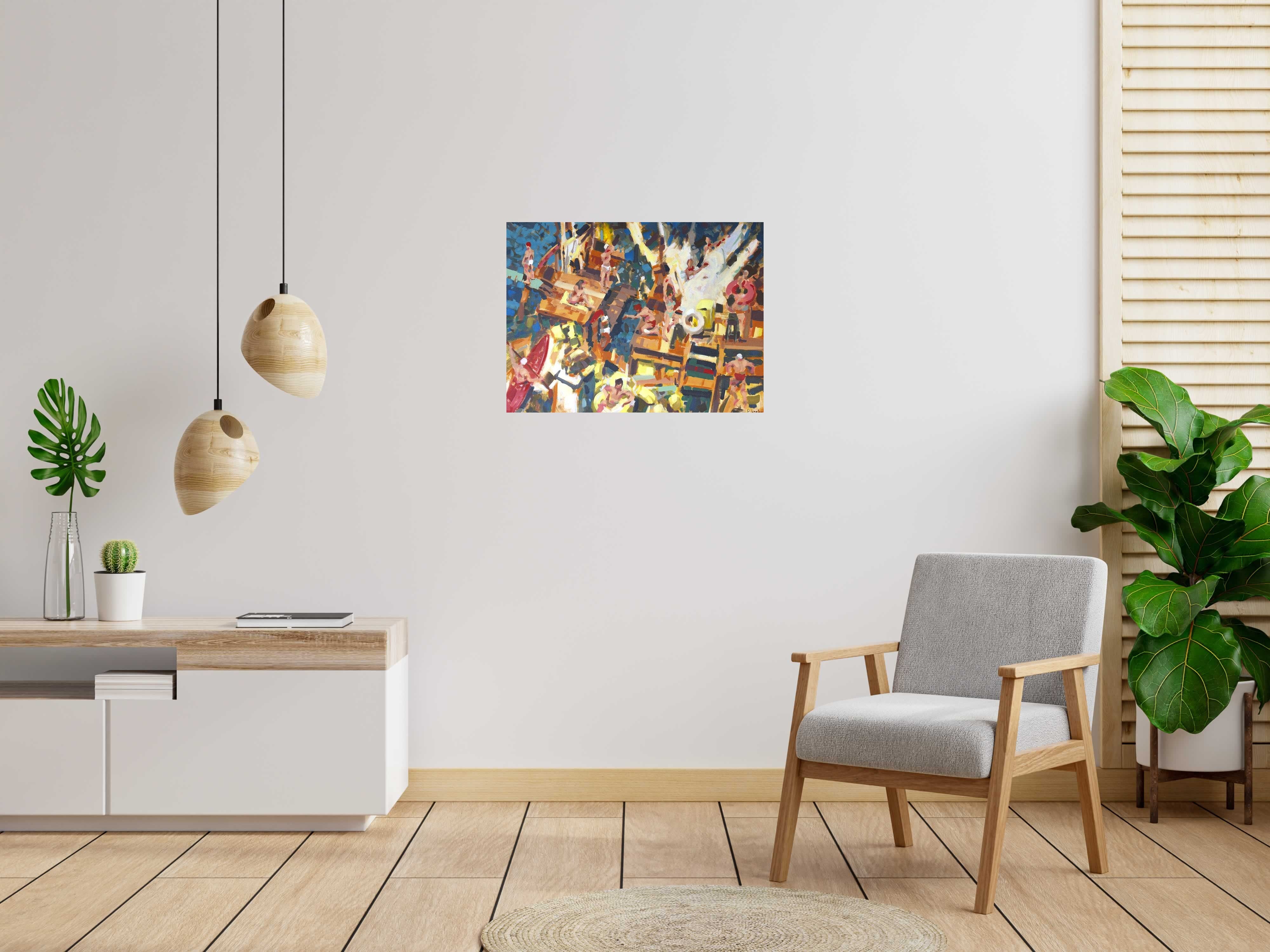 Tableau de HEATON RUDYARD a pour titre  Preparons la voile style figuratif dim : HEATON RUDYARDprix:750