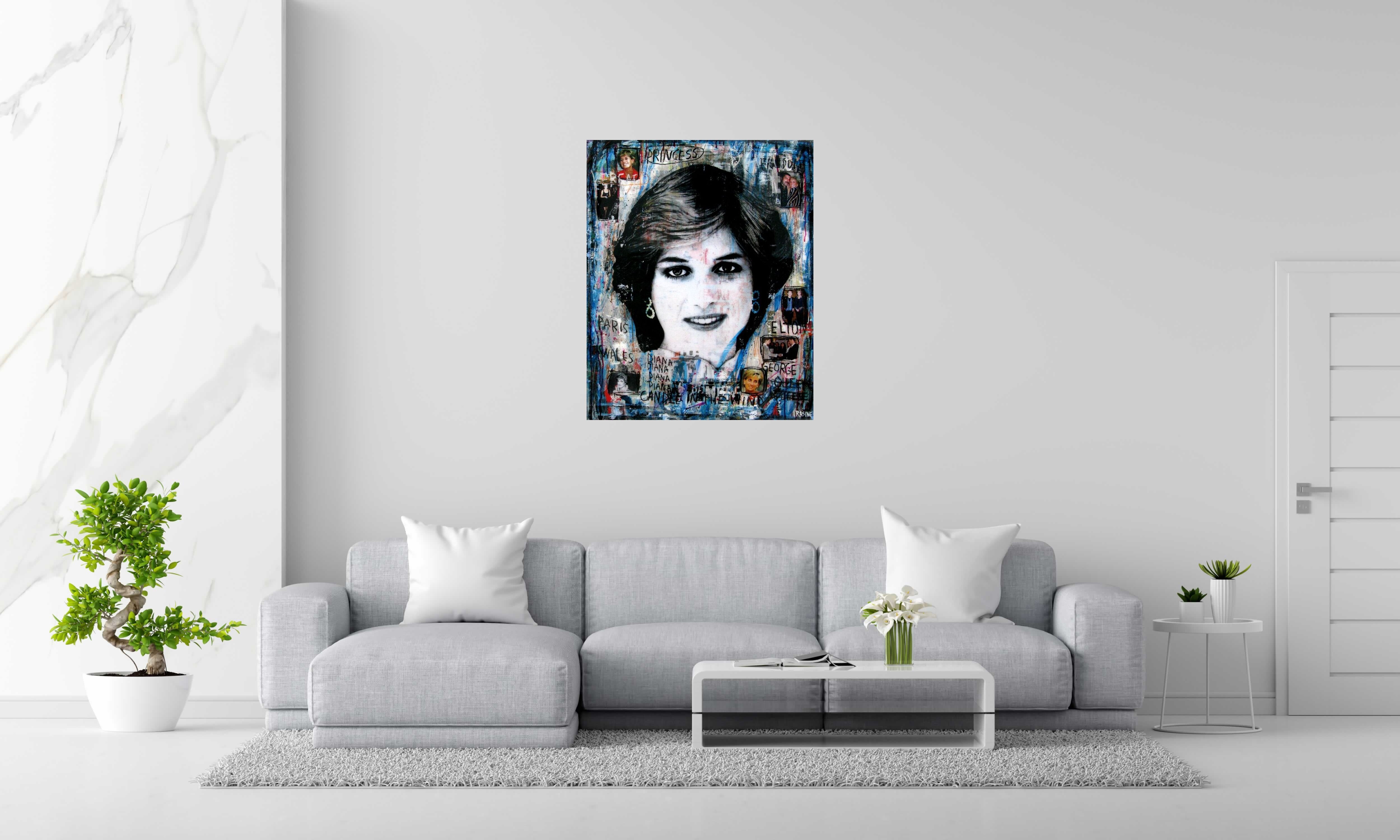 Tableau de THIERRY RASINE a pour titre  Diana style street pop art, street art dim : THIERRY RASINEprix:1400