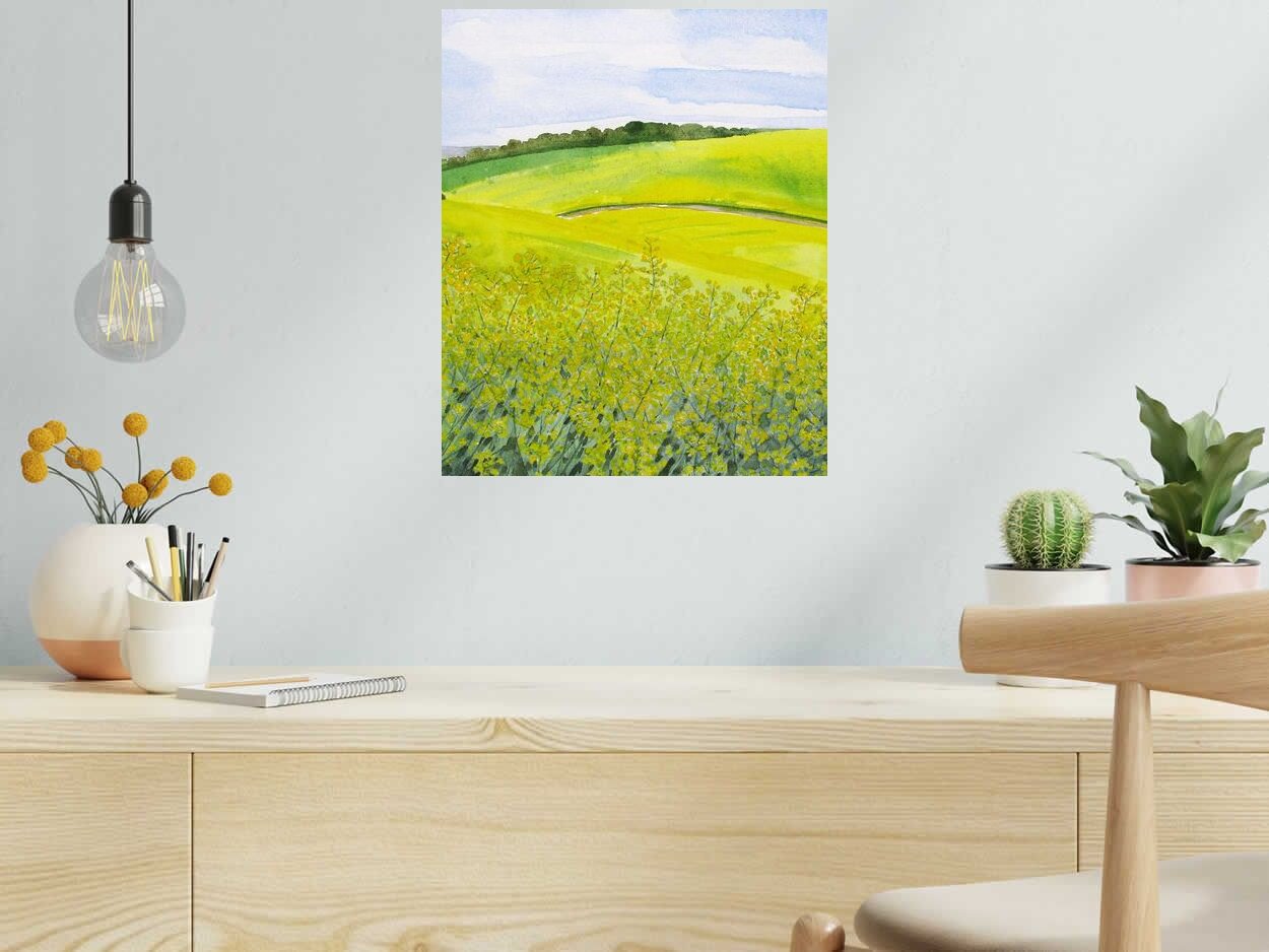 Tableau de JEONG MIN LEE a pour titre  Champ de colza style figuratif dim : JEONG MIN LEEprix:220