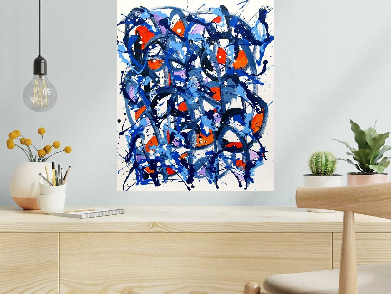 Tableau de STEPHANE RIME a pour titre  NONAME D136 style abstrait dim : STEPHANE RIMEprix:300
