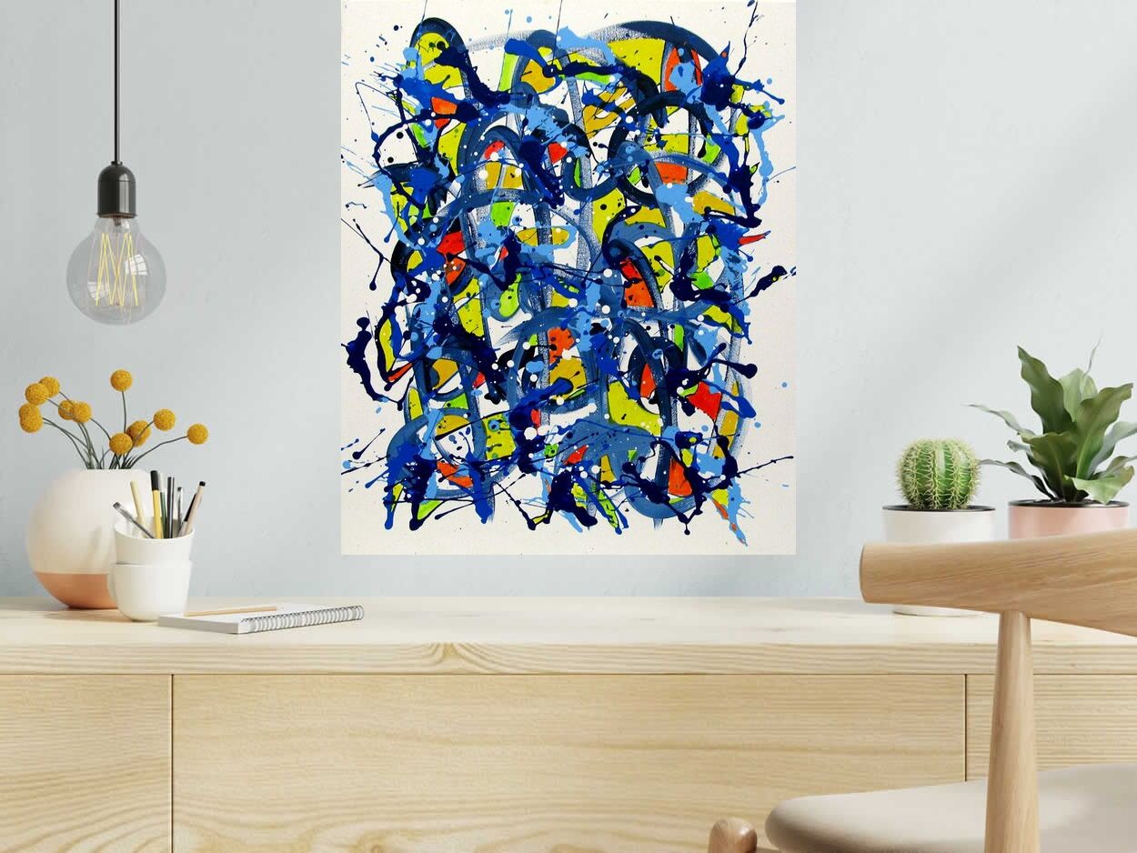 Tableau de STEPHANE RIME a pour titre  NONAME D124 style abstrait dim : STEPHANE RIMEprix:300