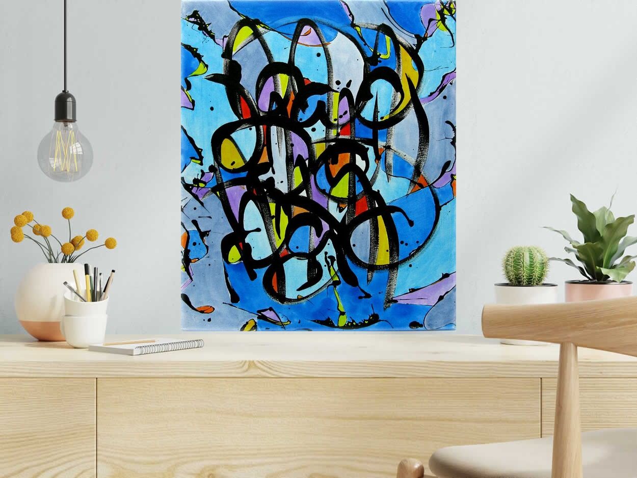 Tableau de STEPHANE RIME a pour titre  noname D123 style abstrait dim : STEPHANE RIMEprix:430
