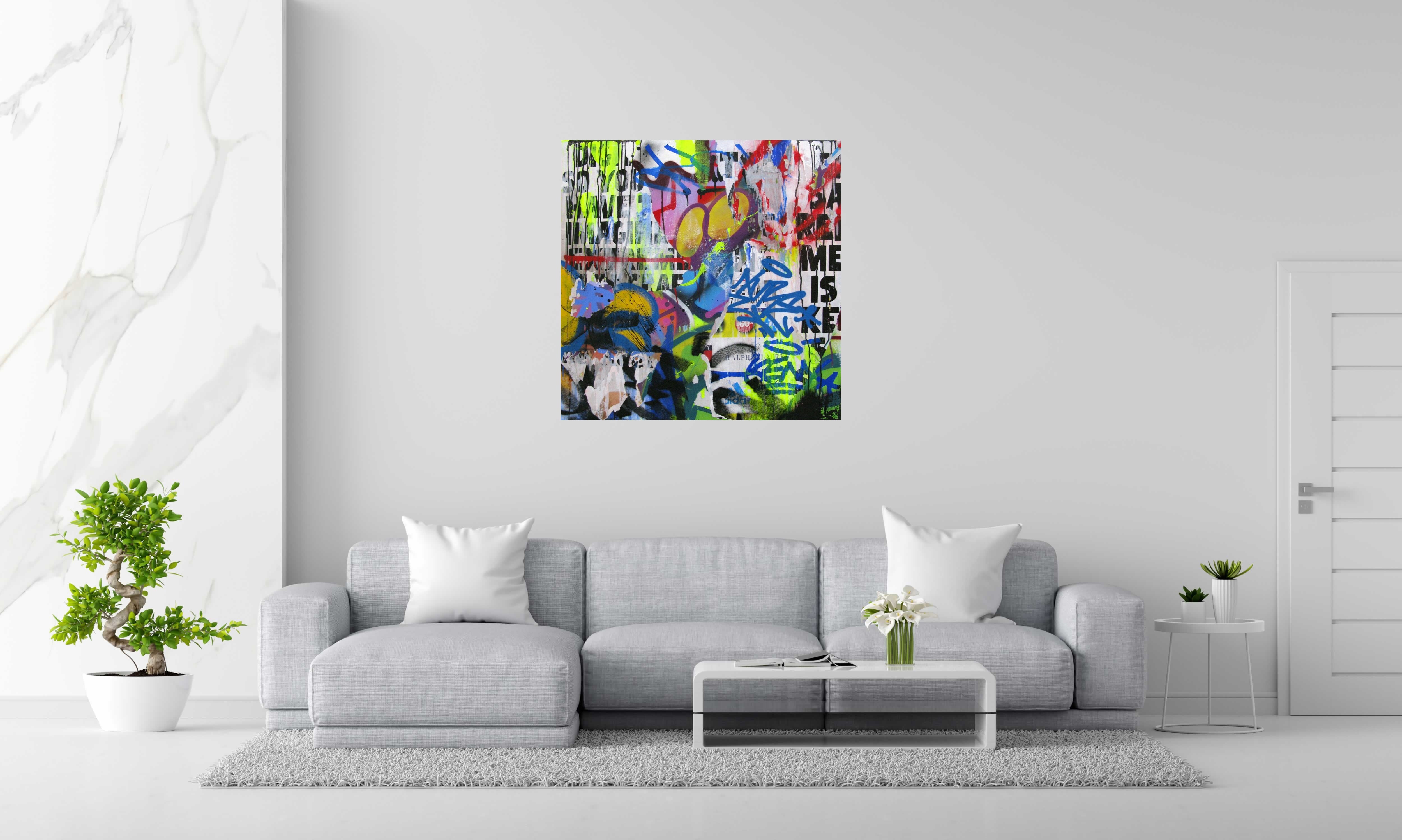 Tableau de KENY a pour titre  Spray Lovers style graffiti, street art dim : KENYprix:800