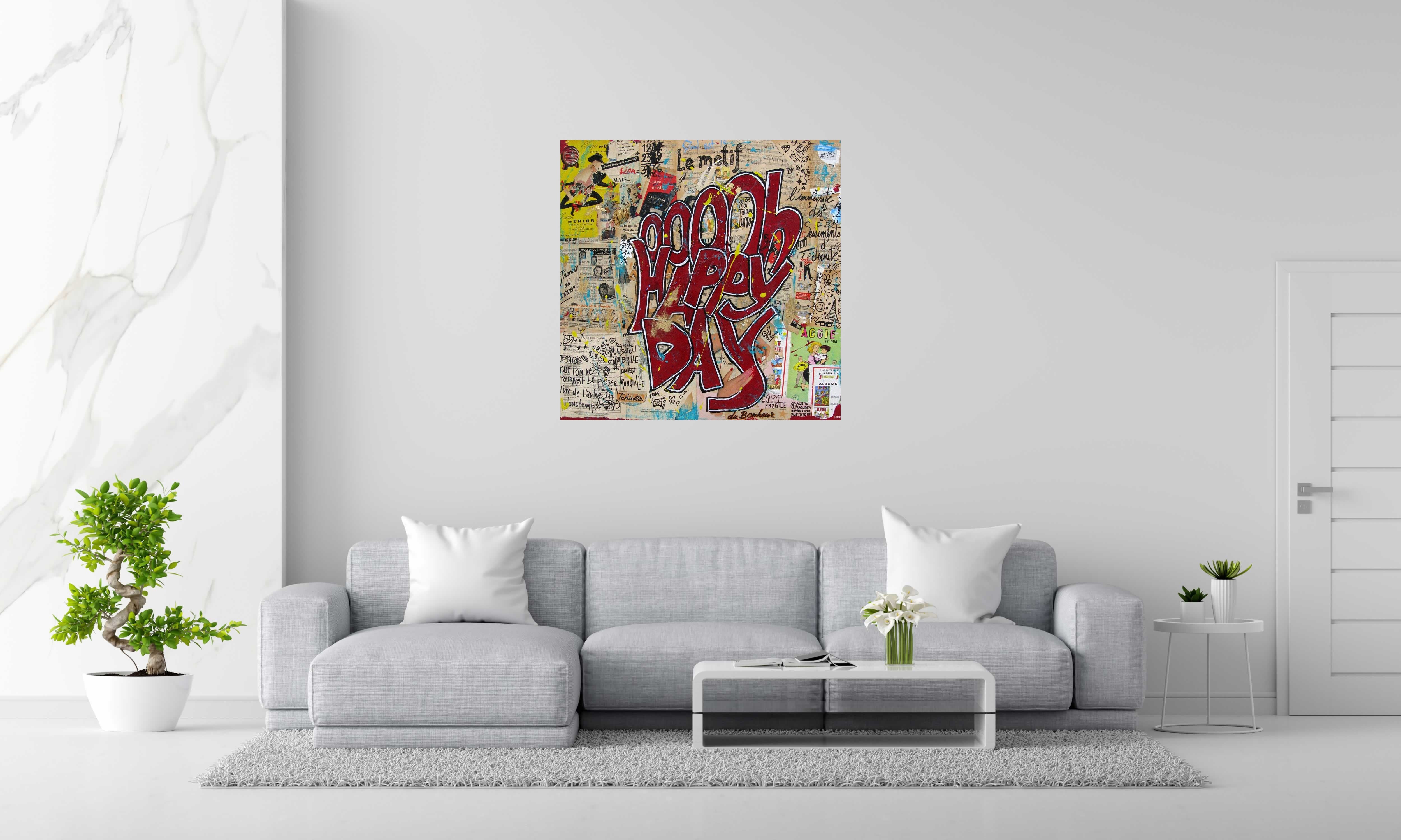 Tableau de CACOU a pour titre  Oooh happy day style graphique dim : CACOUprix:850
