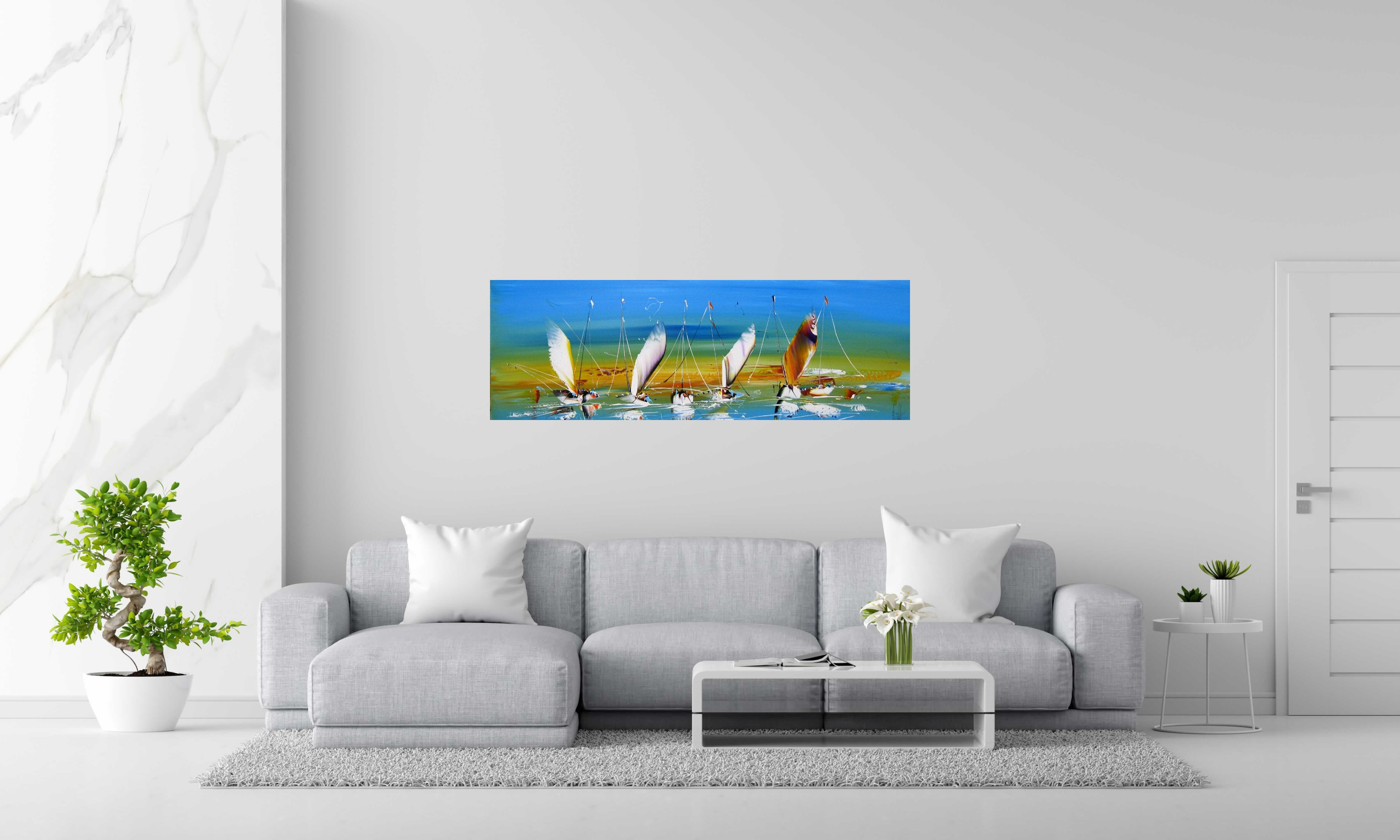 Tableau de F. BOUTET a pour titre  MARINE ABSTRAITE 2024-38 style figuratif dim : F. BOUTETprix:900