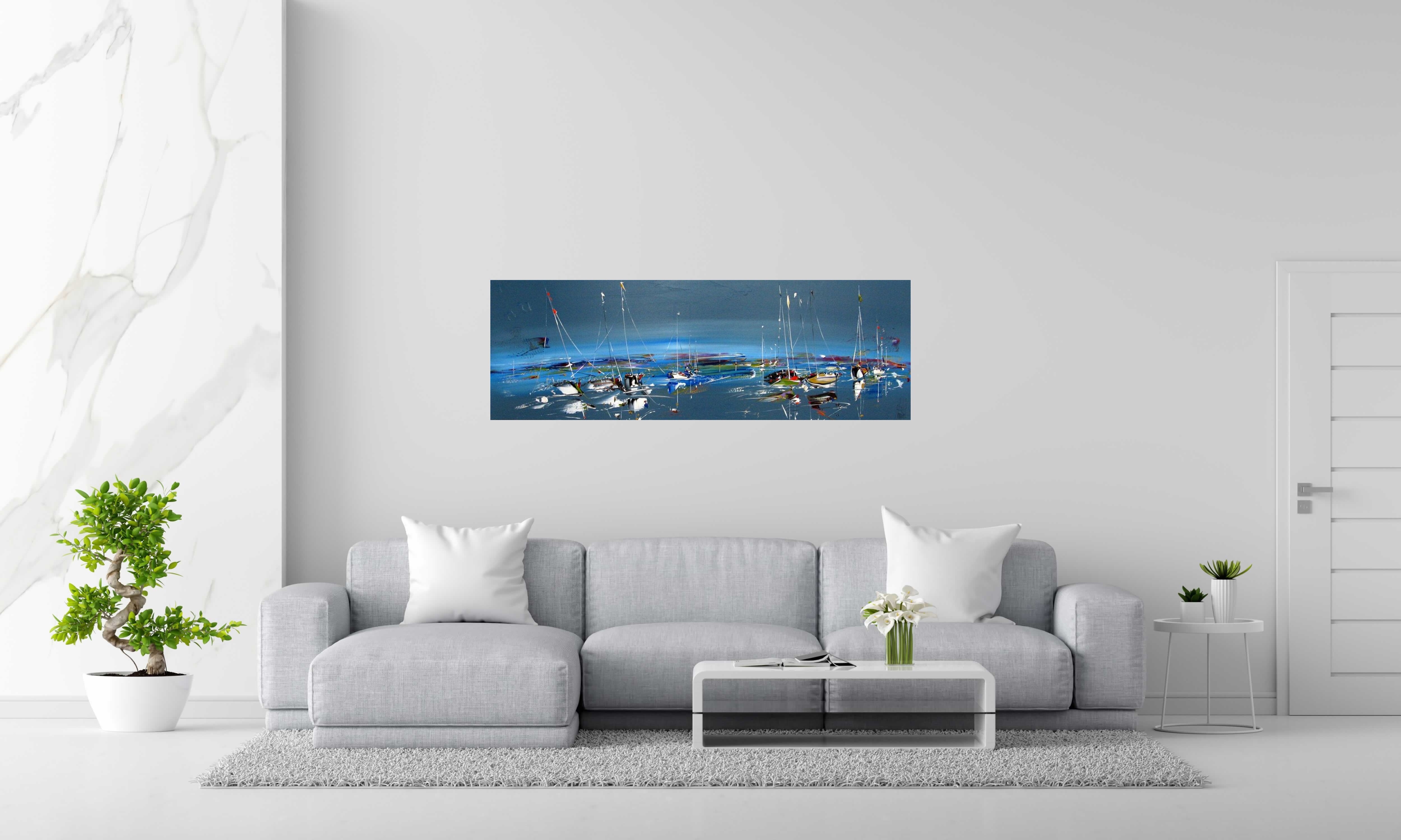 Tableau de F. BOUTET a pour titre  MARINE ABSTRAITE 2024-40 style figuratif dim : F. BOUTETprix:900