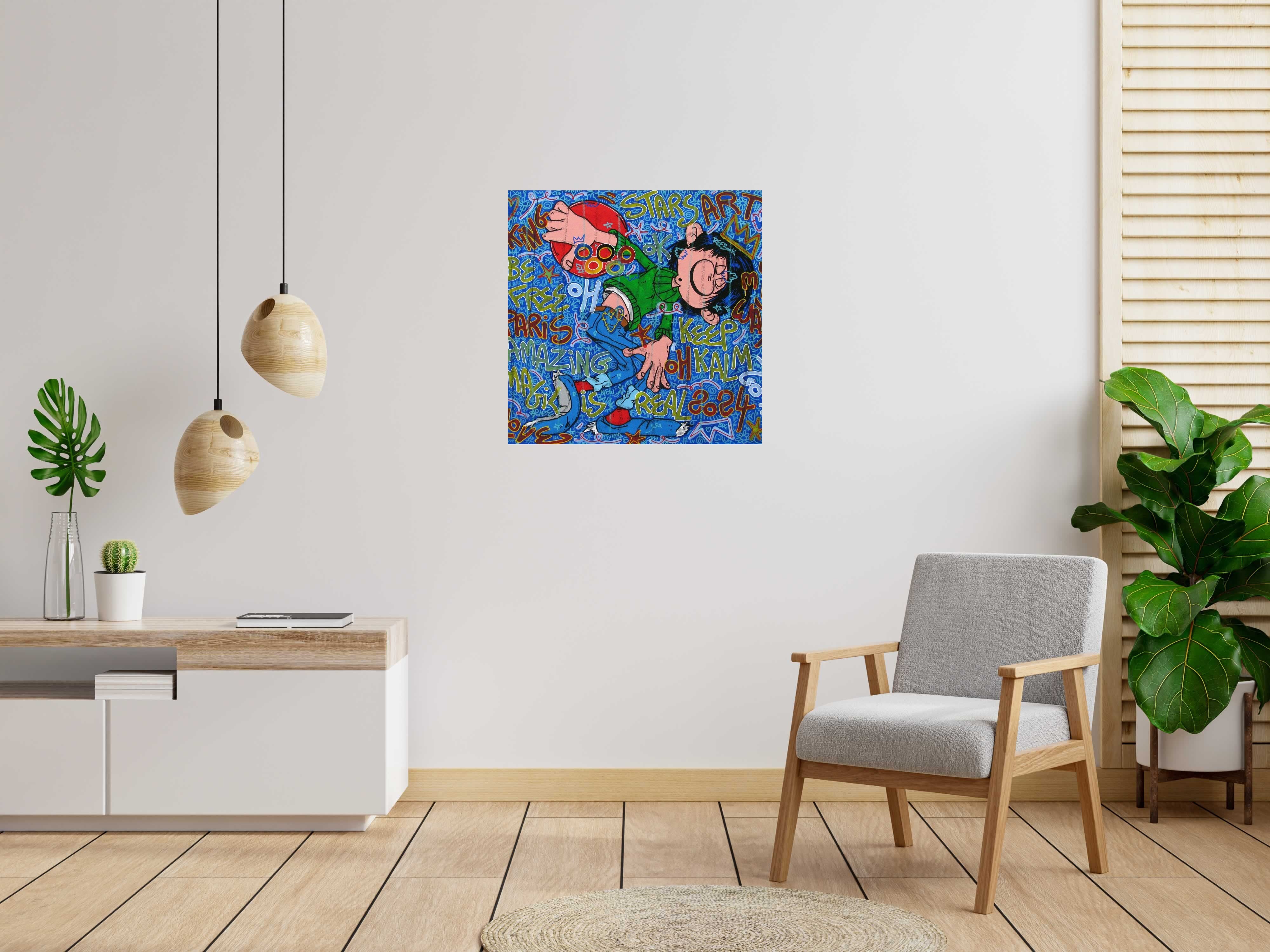 Tableau de RICO SAB a pour titre  Stars Paris 2024 style street pop art, street art dim : RICO SABprix:600