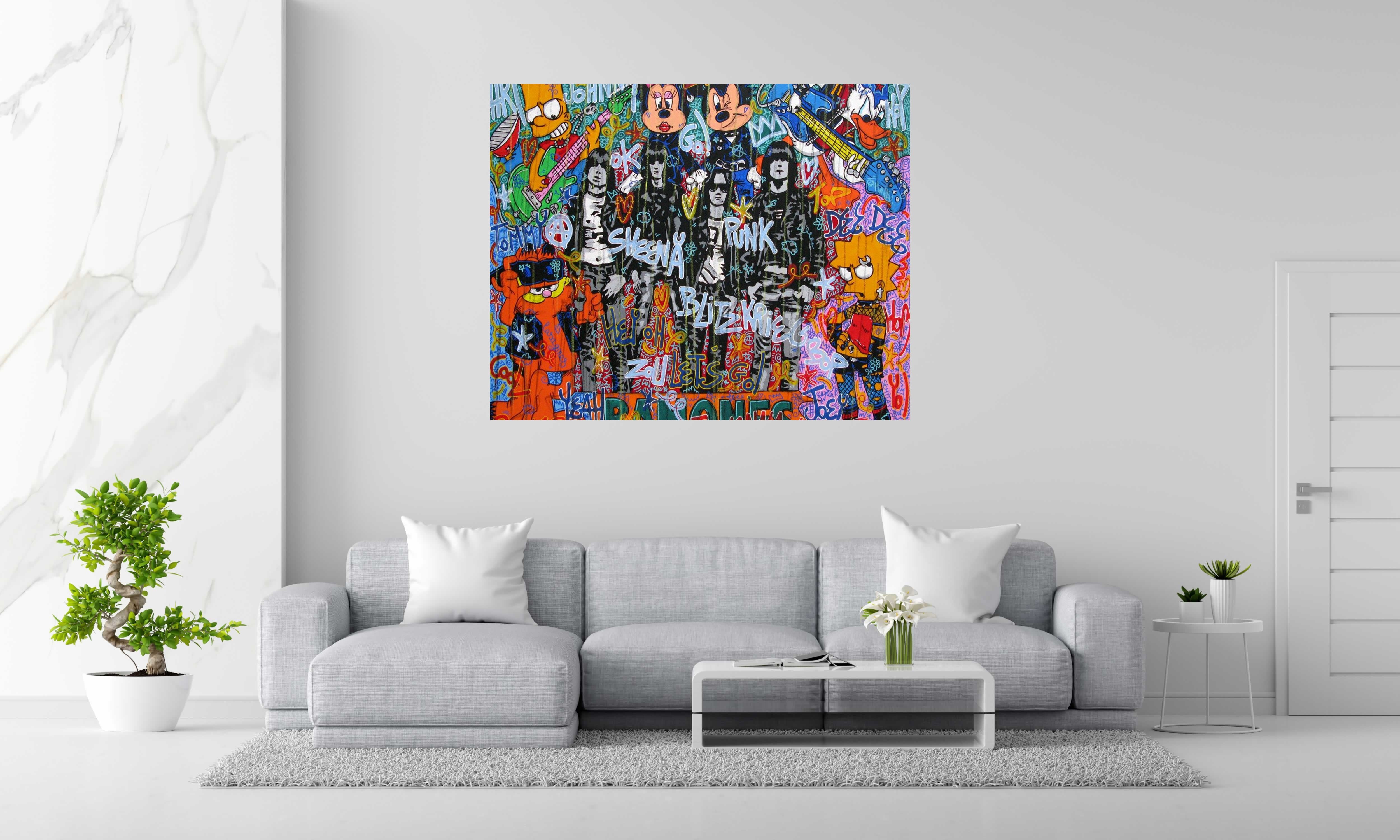 Tableau de RICO SAB a pour titre  Hey ho let's go ! style street pop art, street art dim : RICO SABprix:1650