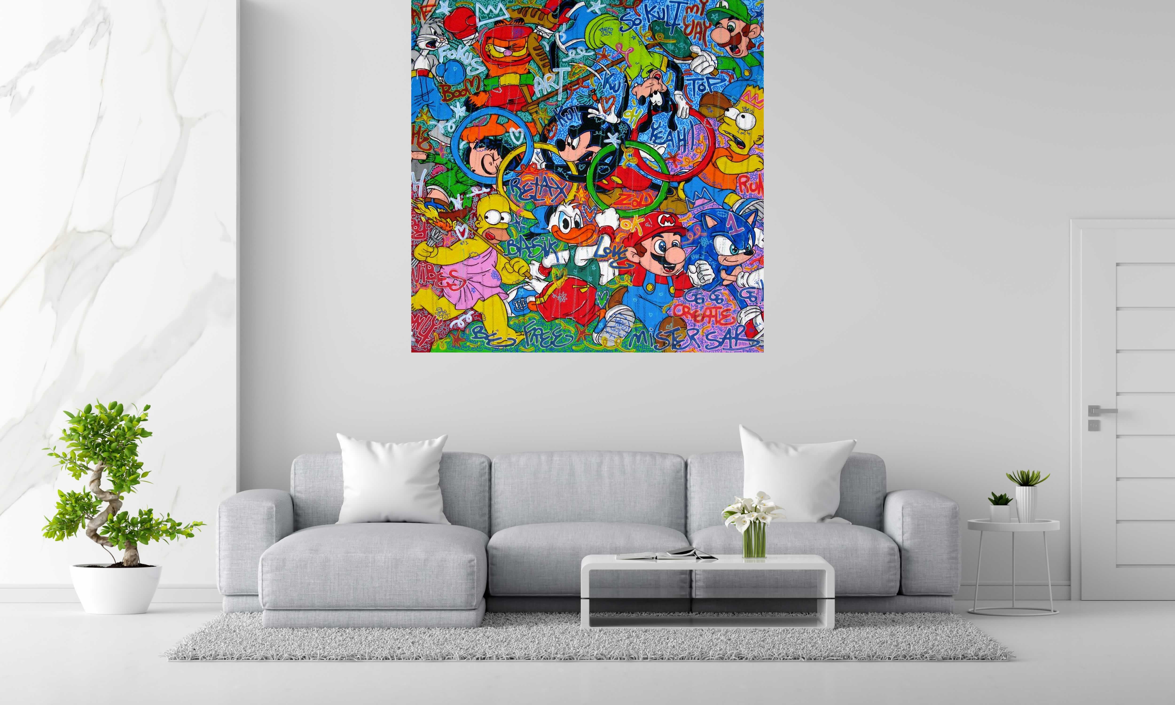 Tableau de RICO SAB a pour titre  Paris 2024 style street pop art dim : RICO SABprix:1900