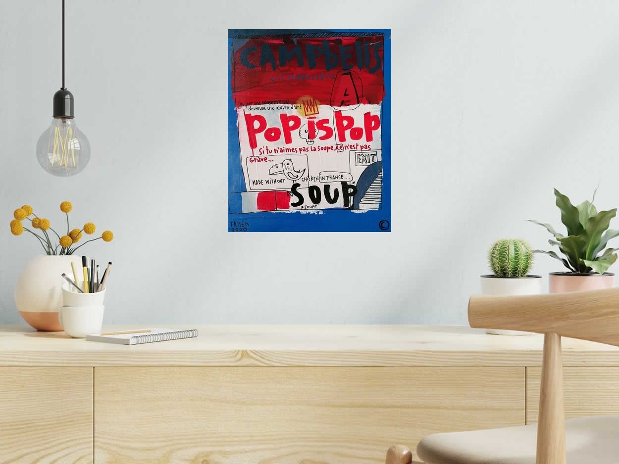 Tableau de TAREK a pour titre  Pop is Pop Soup style abstrait dim : TAREKprix:450