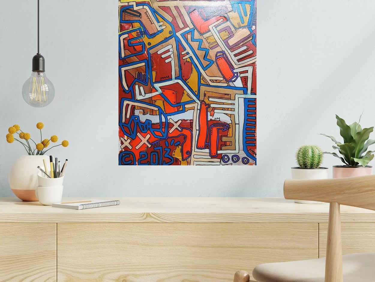 Tableau de TAREK a pour titre  CUBE style graphique dim : TAREKprix:850