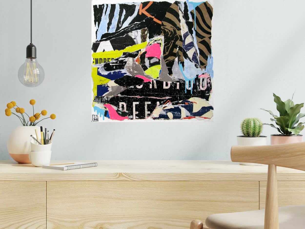Tableau de LN LE PAPE a pour titre  SANS TITRE style street pop art dim : LN LE PAPEprix:220