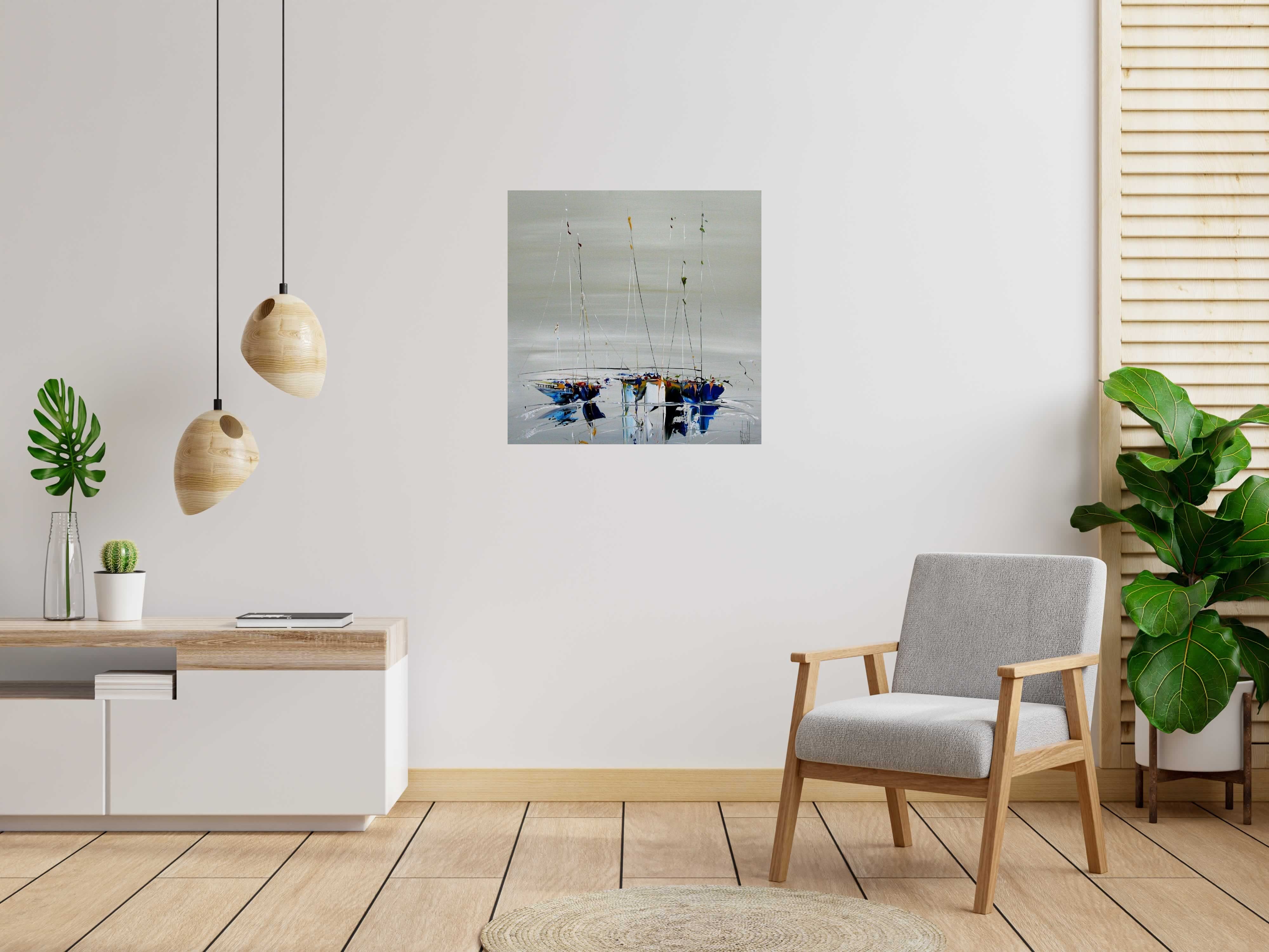 Tableau de F. BOUTET a pour titre  MARINE ABSTRAITE 2024-47 style abstrait dim : F. BOUTETprix:650