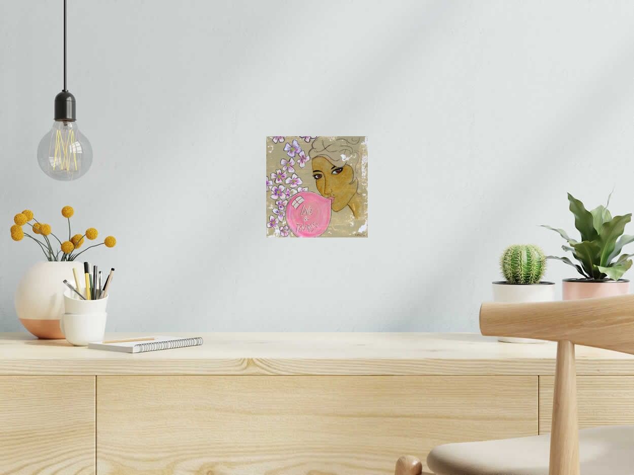 Tableau de CACOU a pour titre  Love & tendresse style figuratif, graphique dim : CACOUprix:80