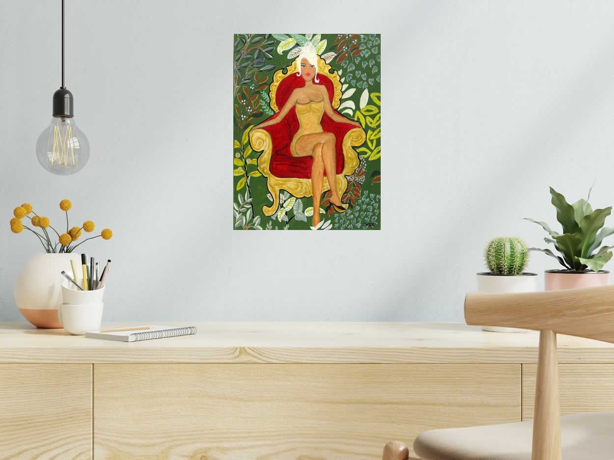Tableau de CACOU a pour titre  Ma Demoiselle style graphique dim : CACOUprix:150
