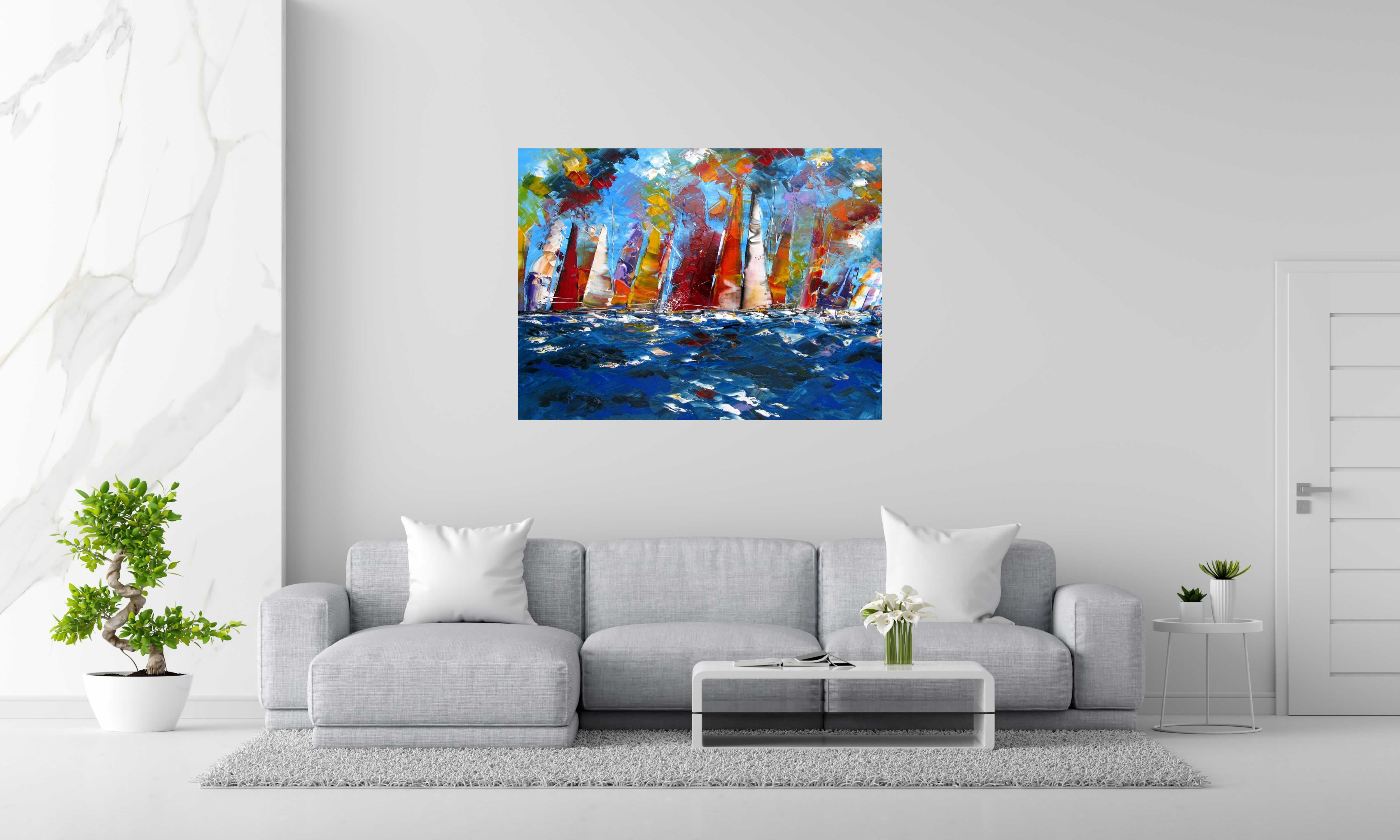 Tableau de F. BOUTET a pour titre  MARINE ABSTRAITE 2024-55 style abstrait dim : F. BOUTETprix:1100