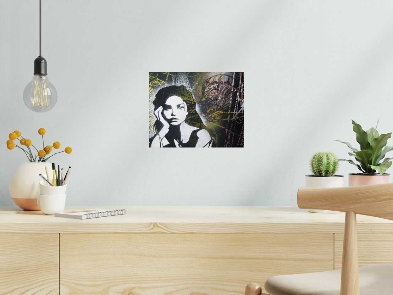 Tableau de KARO TRASS a pour titre  Mermaid style street pop art, street art dim : KARO TRASSprix:150