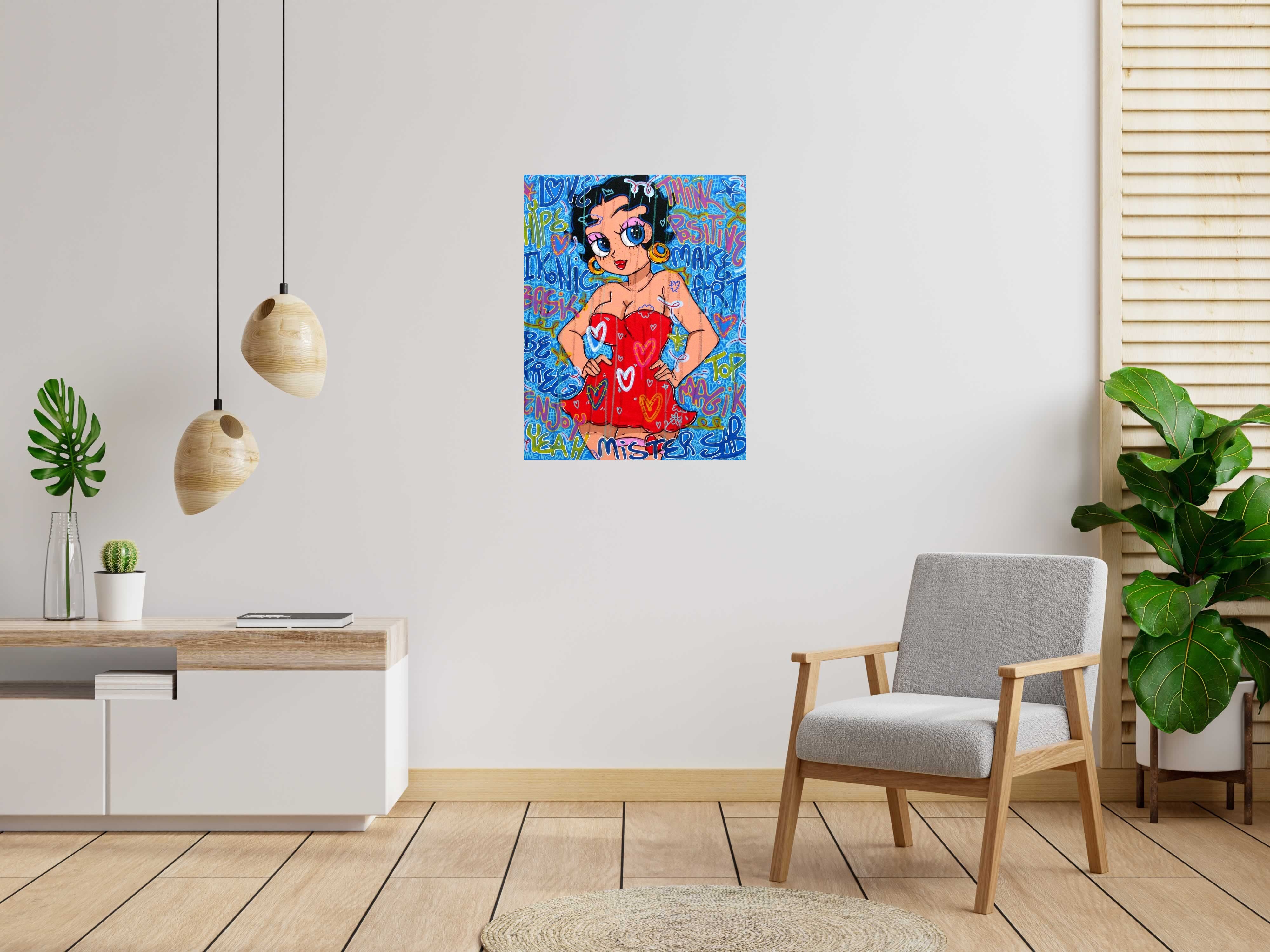 Tableau de RICO SAB a pour titre  BE ICONIK style street art, graphique dim : RICO SABprix:600