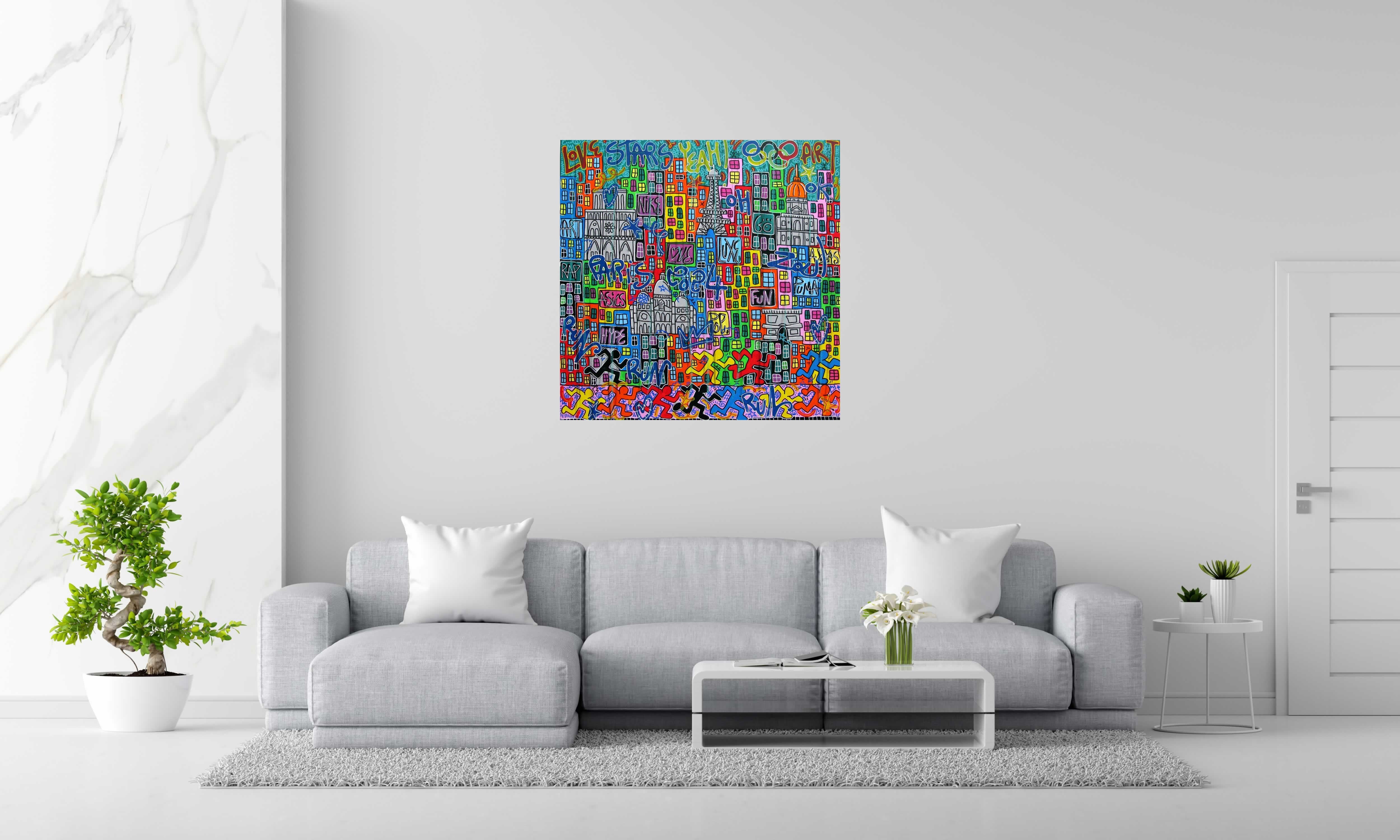 Tableau de RICO SAB a pour titre  ART PARIS style street pop art, street art dim : RICO SABprix:950