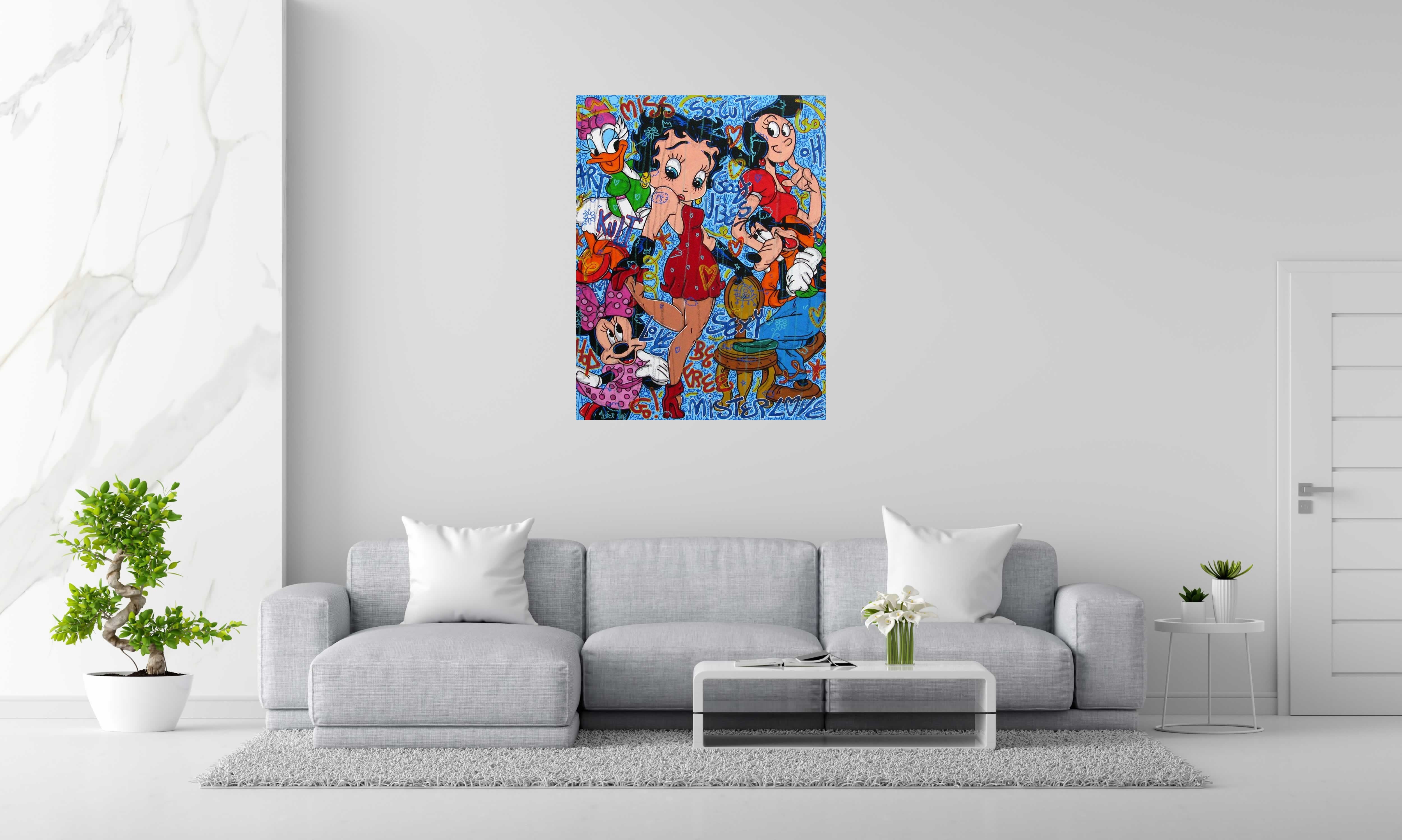 Tableau de RICO SAB a pour titre  KRAZTY BETTY style street pop art, street art dim : RICO SABprix:950