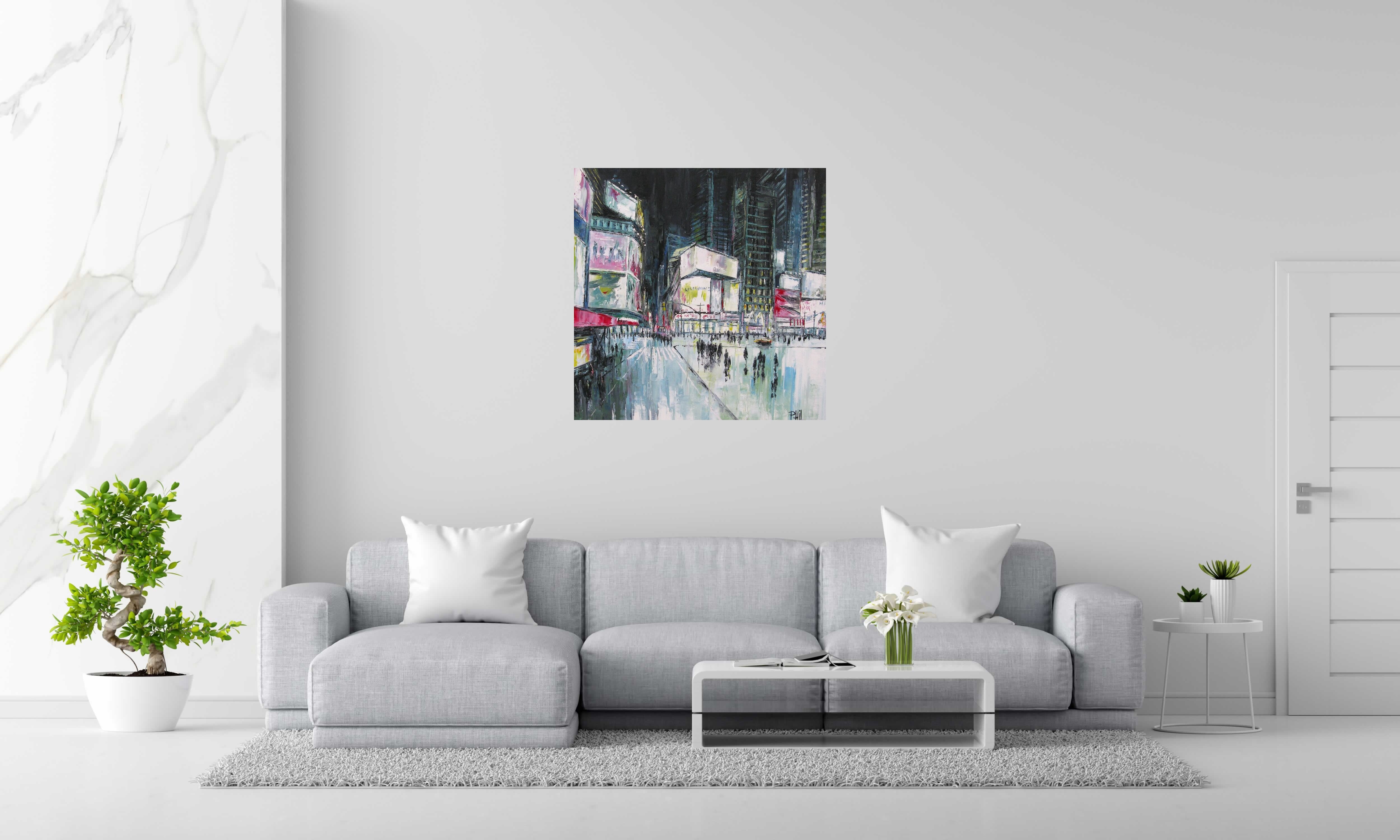 Tableau de PHIL a pour titre  Evening Times Square style figuratif dim : PHILprix:700