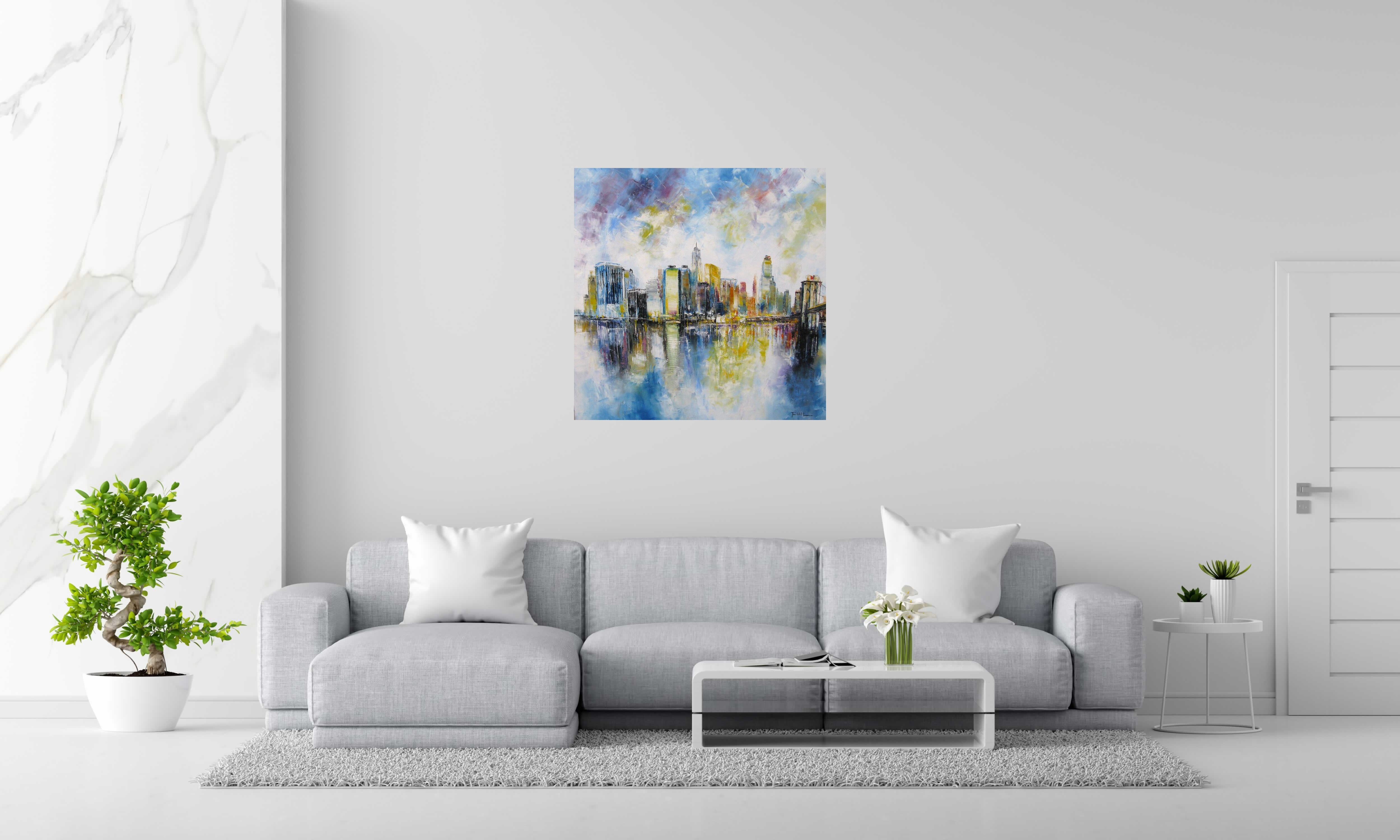 Tableau de PHIL a pour titre  Hudson River NY style figuratif dim : PHILprix:700