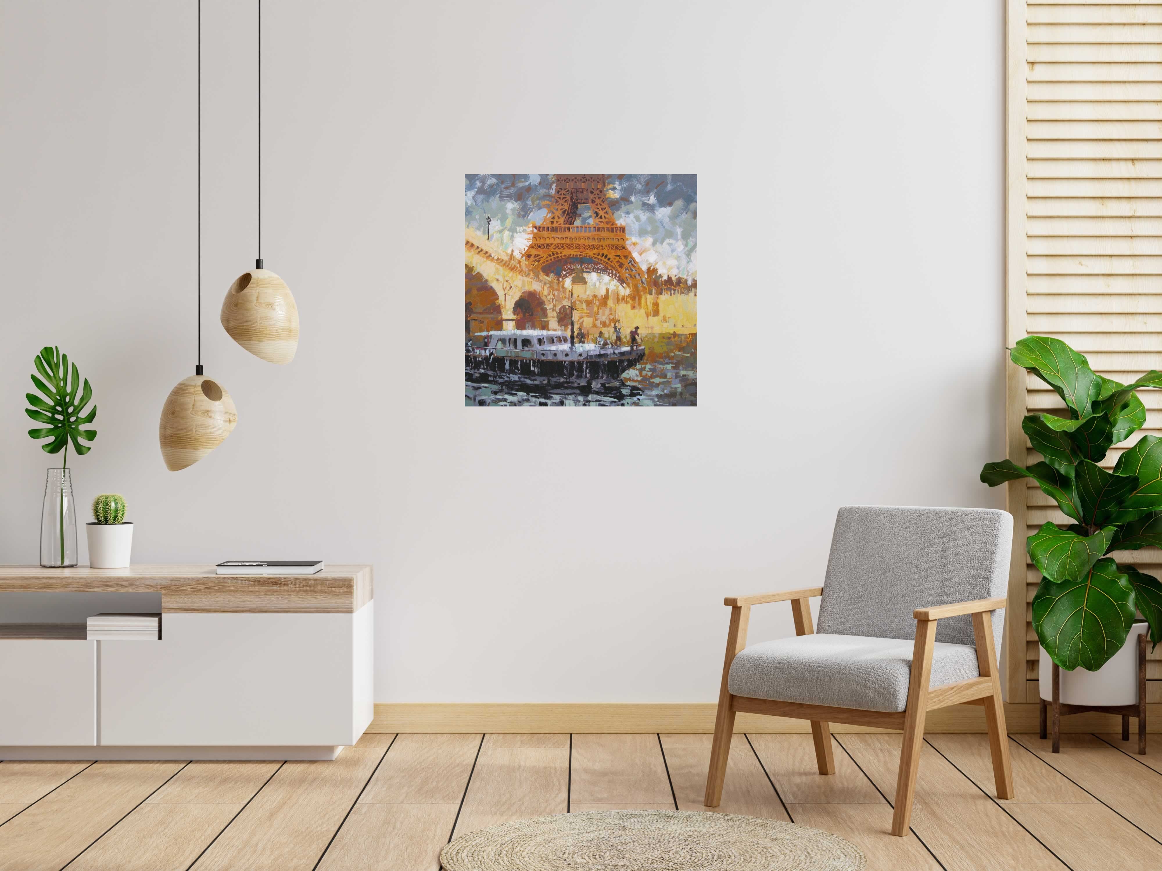 Tableau de HEATON RUDYARD a pour titre  Eiffel-Seine style figuratif dim : HEATON RUDYARDprix:900