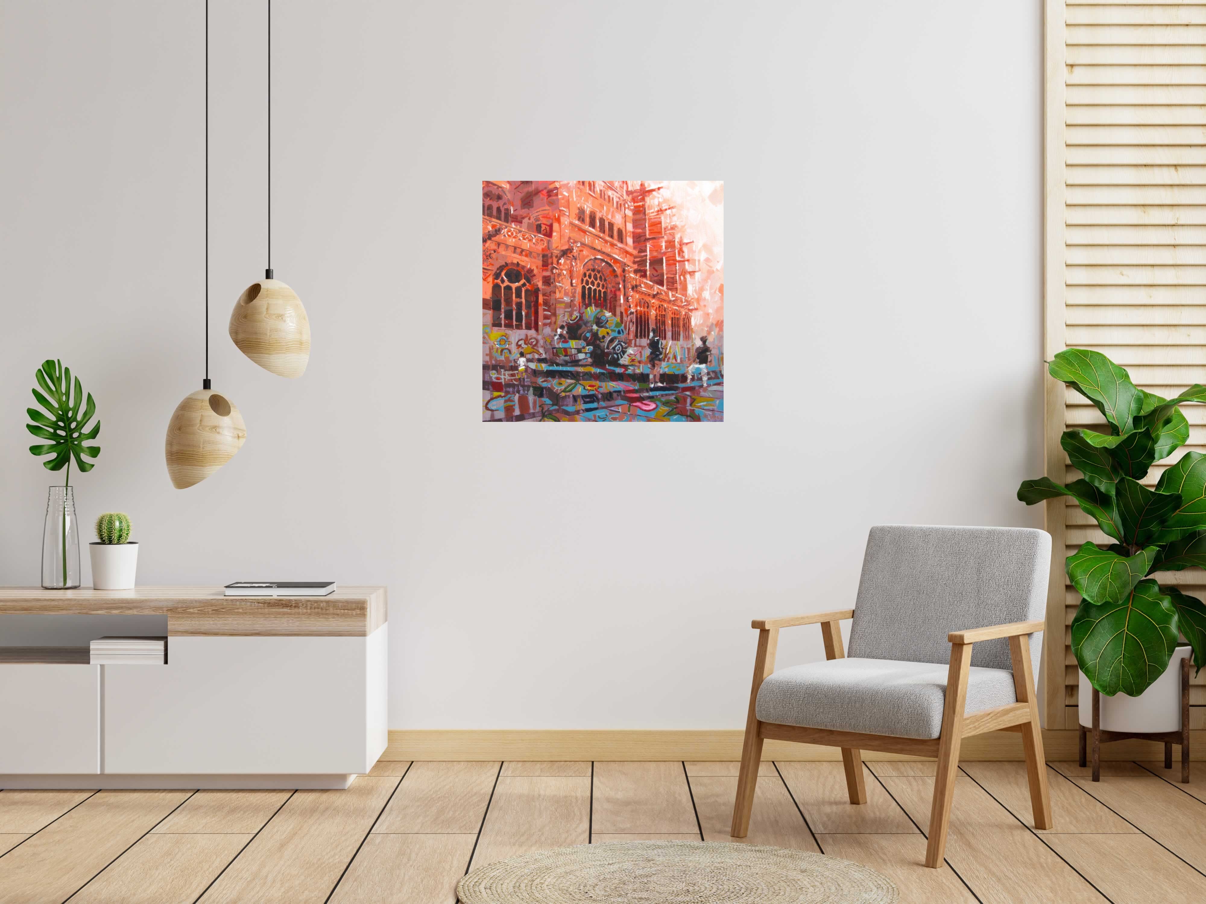 Tableau de HEATON RUDYARD a pour titre  Regard de St Eustache style figuratif dim : HEATON RUDYARDprix:900