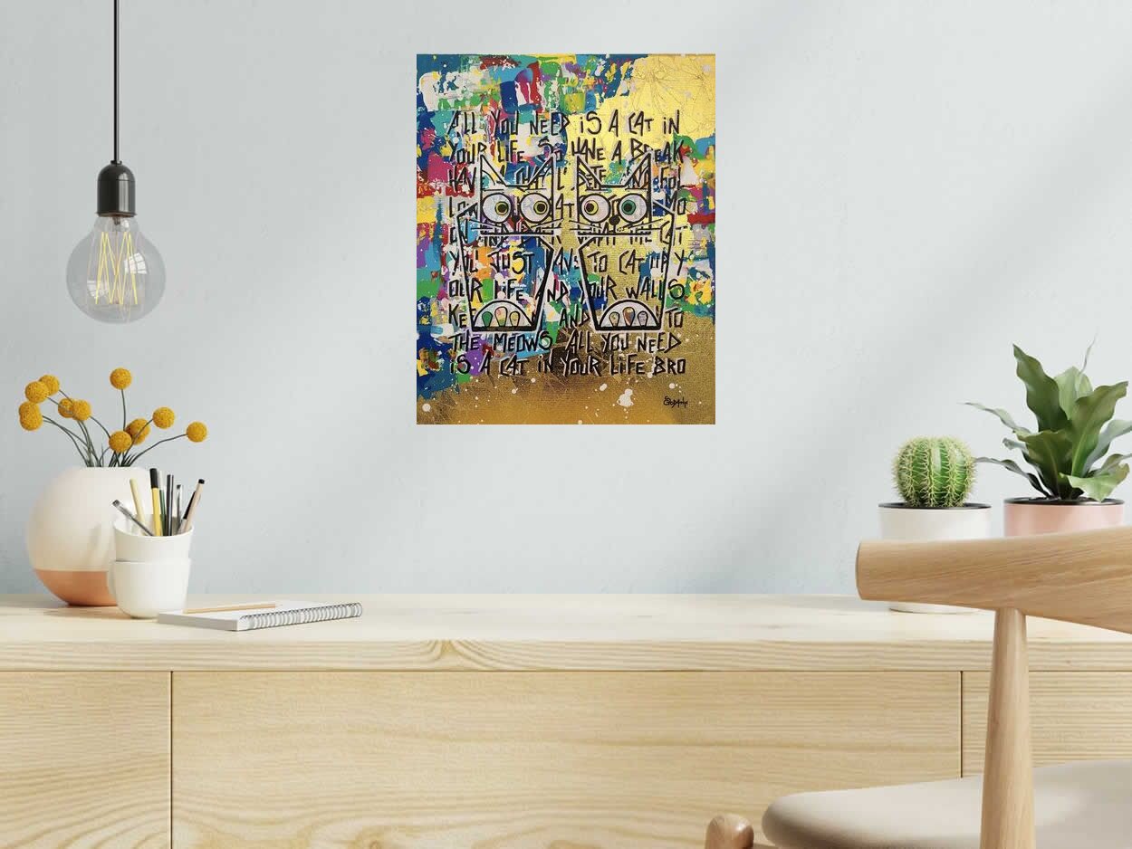 Tableau de Stephanie Godann a pour titre  I'm extremely addictive babe style street art dim : Stephanie Godannprix:410