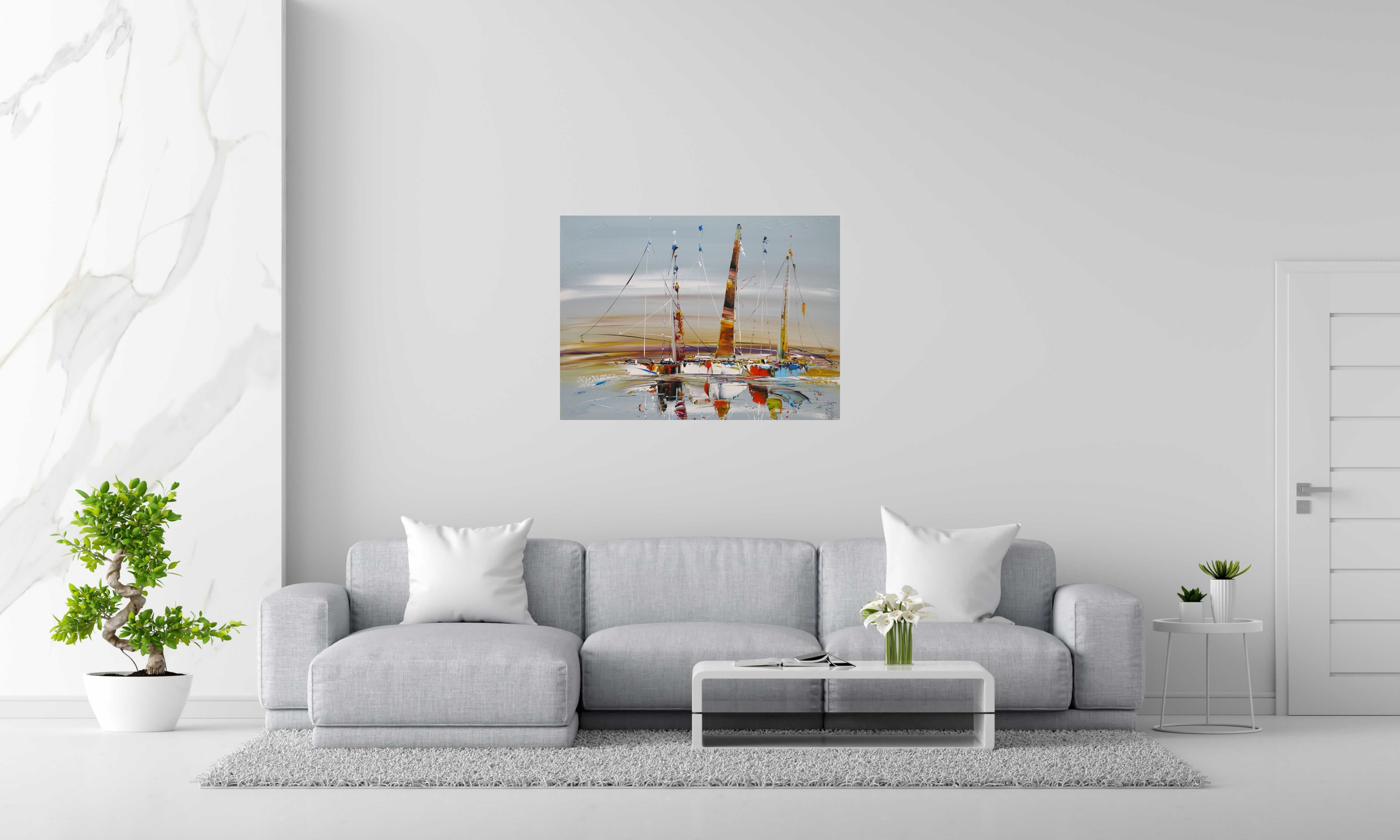 Tableau de F. BOUTET a pour titre  Marine abstraite 2024-65 style figuratif dim : F. BOUTETprix:800
