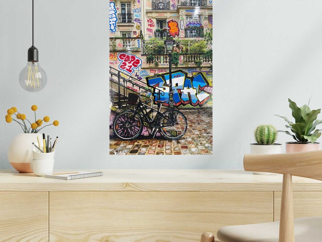 Tableau de BLACH a pour titre  Paris 3PAC style street art dim : BLACHprix:350
