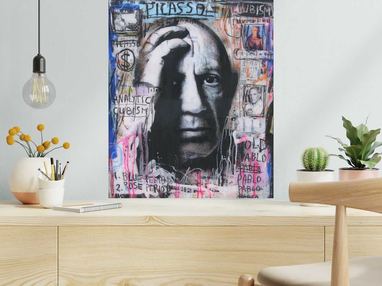 Tableau de THIERRY RASINE a pour titre  Picasso style street pop art dim : THIERRY RASINEprix:900