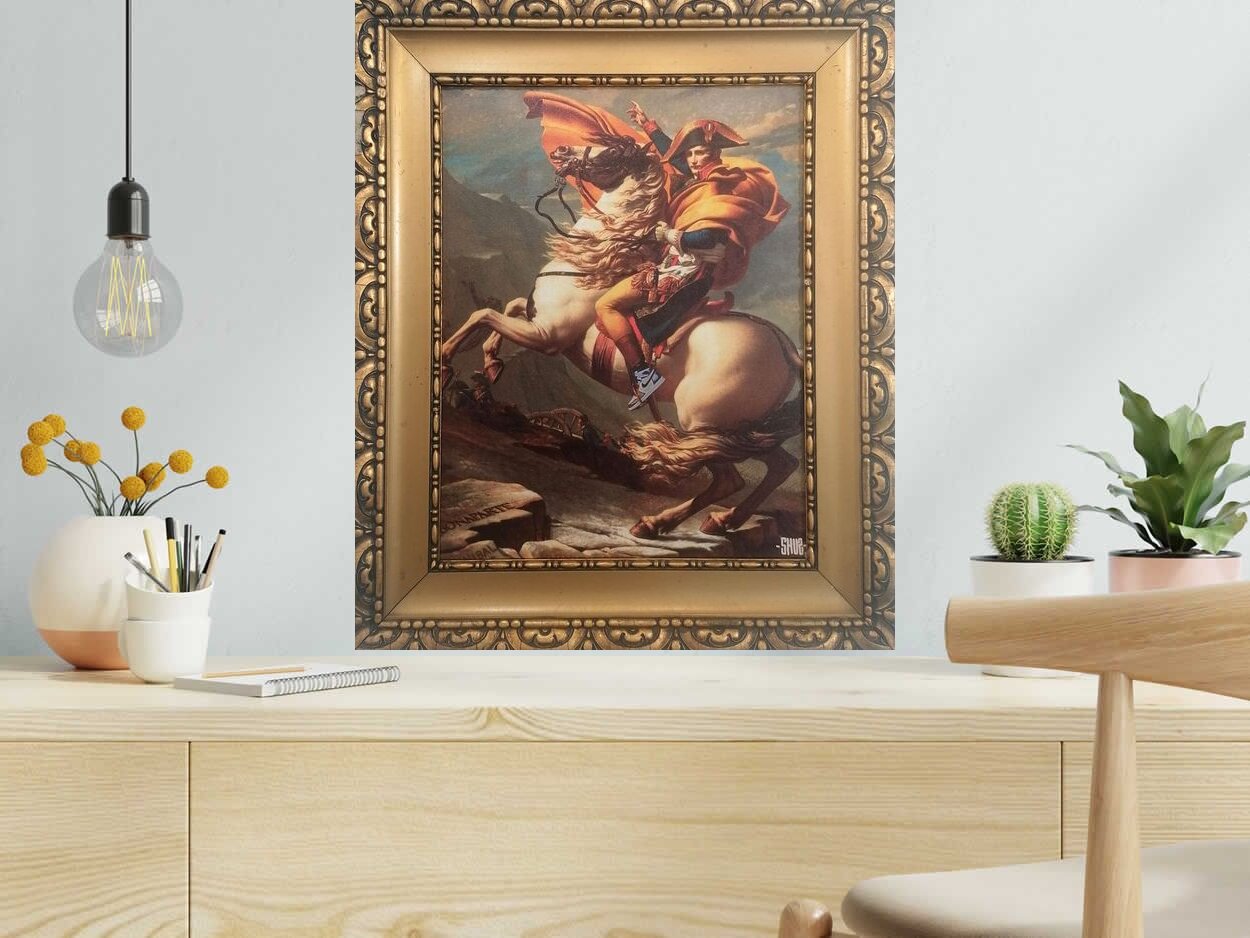 Tableau de SHUZ a pour titre  NIKE EMPIRE TABLEAU style figuratif dim : SHUZprix:500