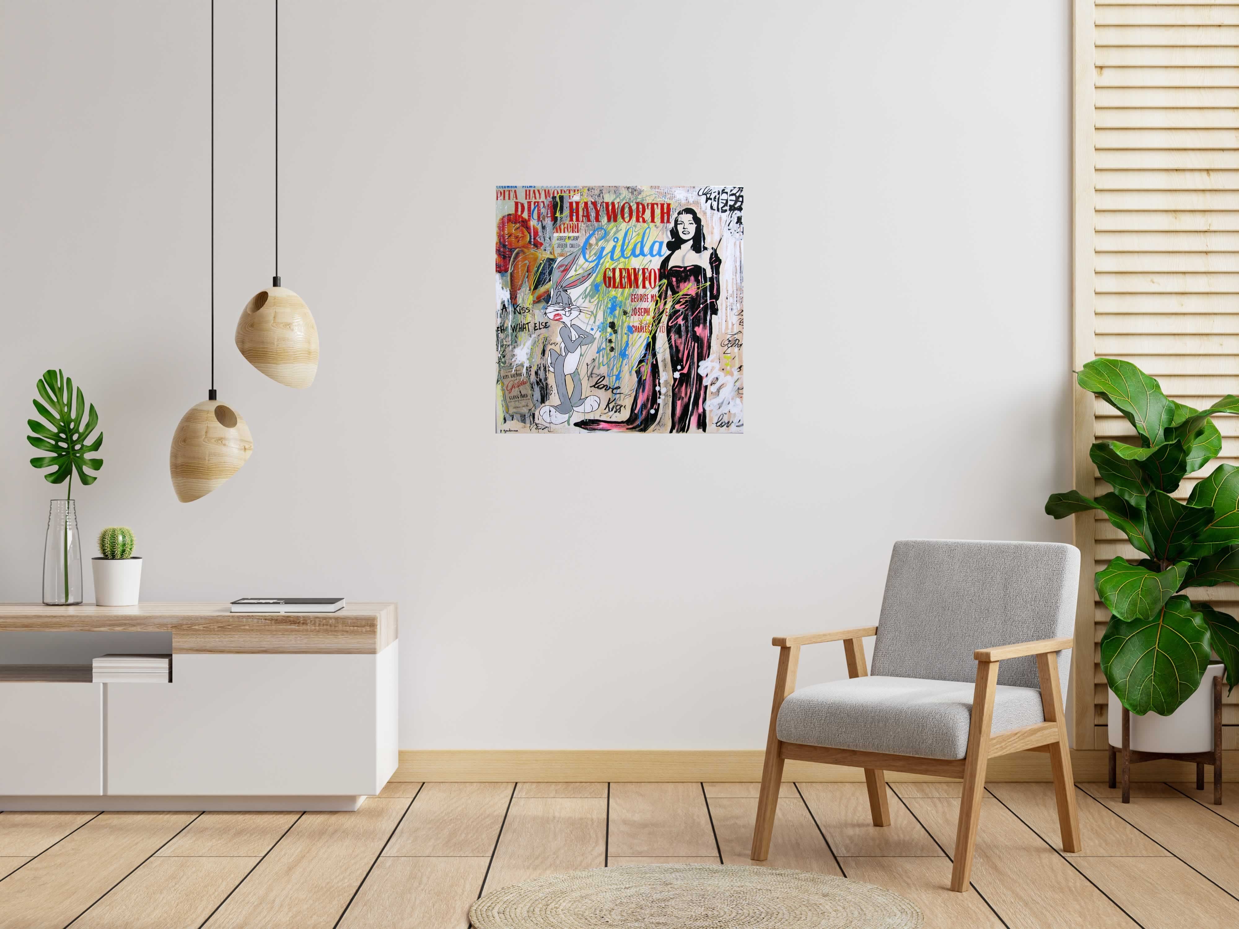 Tableau de PATRICIA GADISSEUR a pour titre  Gilda style graffiti, street pop art dim : PATRICIA GADISSEURprix:700