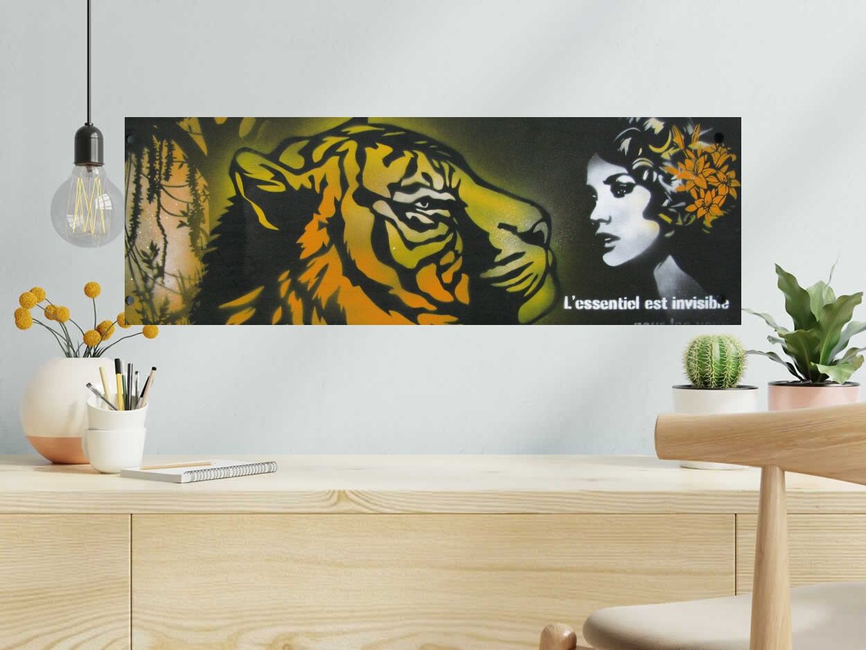 Tableau de KARO TRASS a pour titre  L'essentiel est invisible pour les yeux style street pop art, street art dim : KARO TRASSprix:350