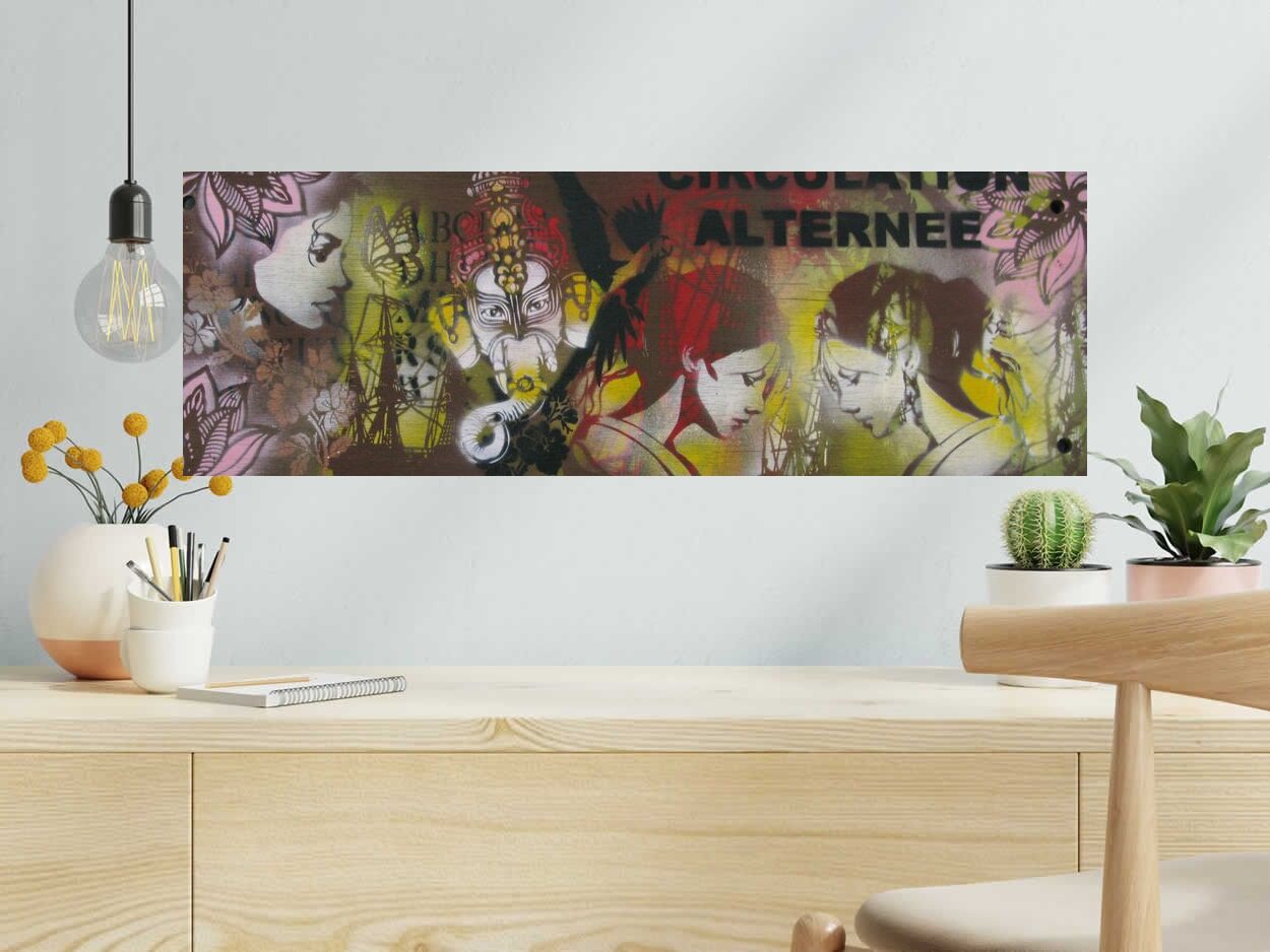 Tableau de KARO TRASS a pour titre  Circulation alternée style street pop art, street art dim : KARO TRASSprix:350