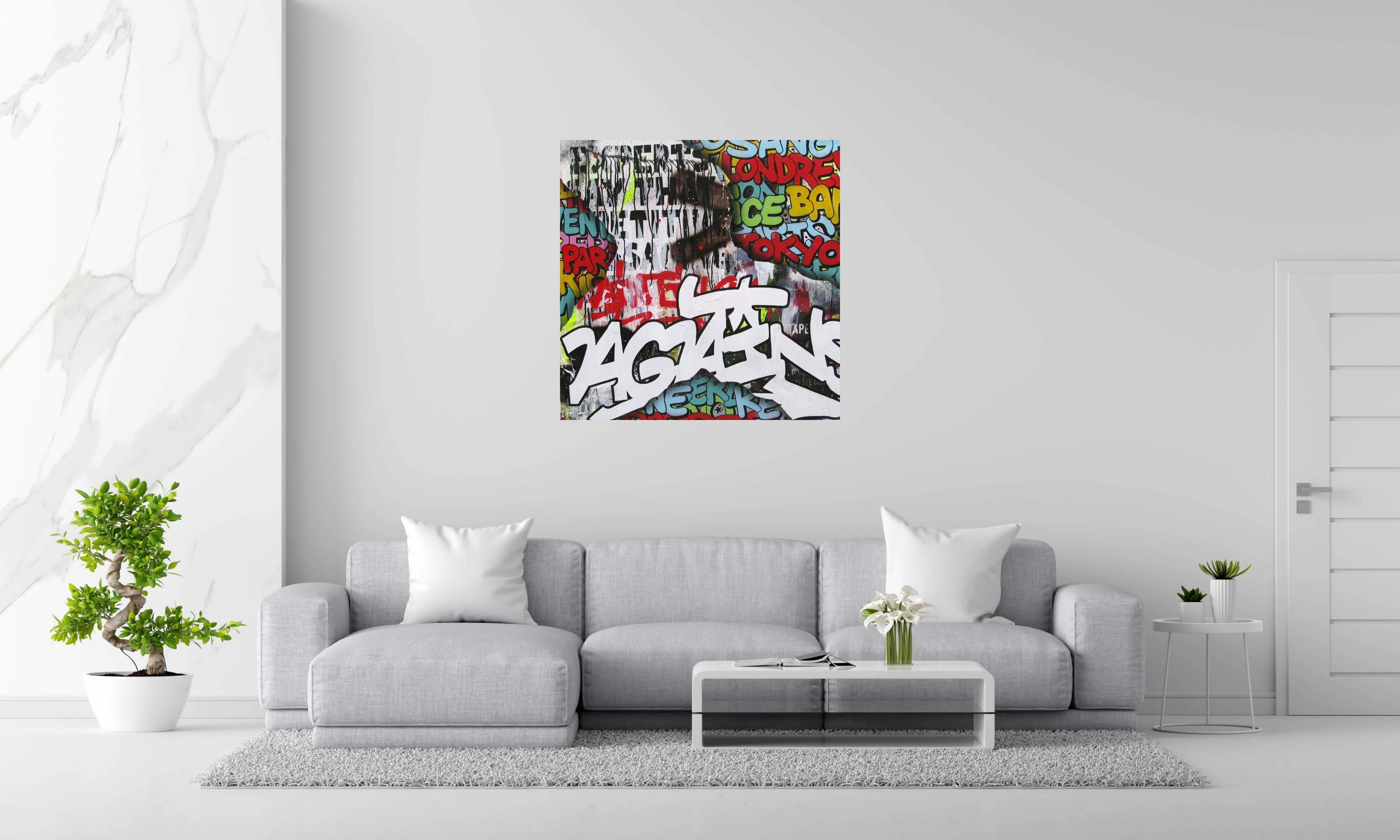 Tableau de KENY a pour titre  Fight the power style graffiti, street art dim : KENYprix:800