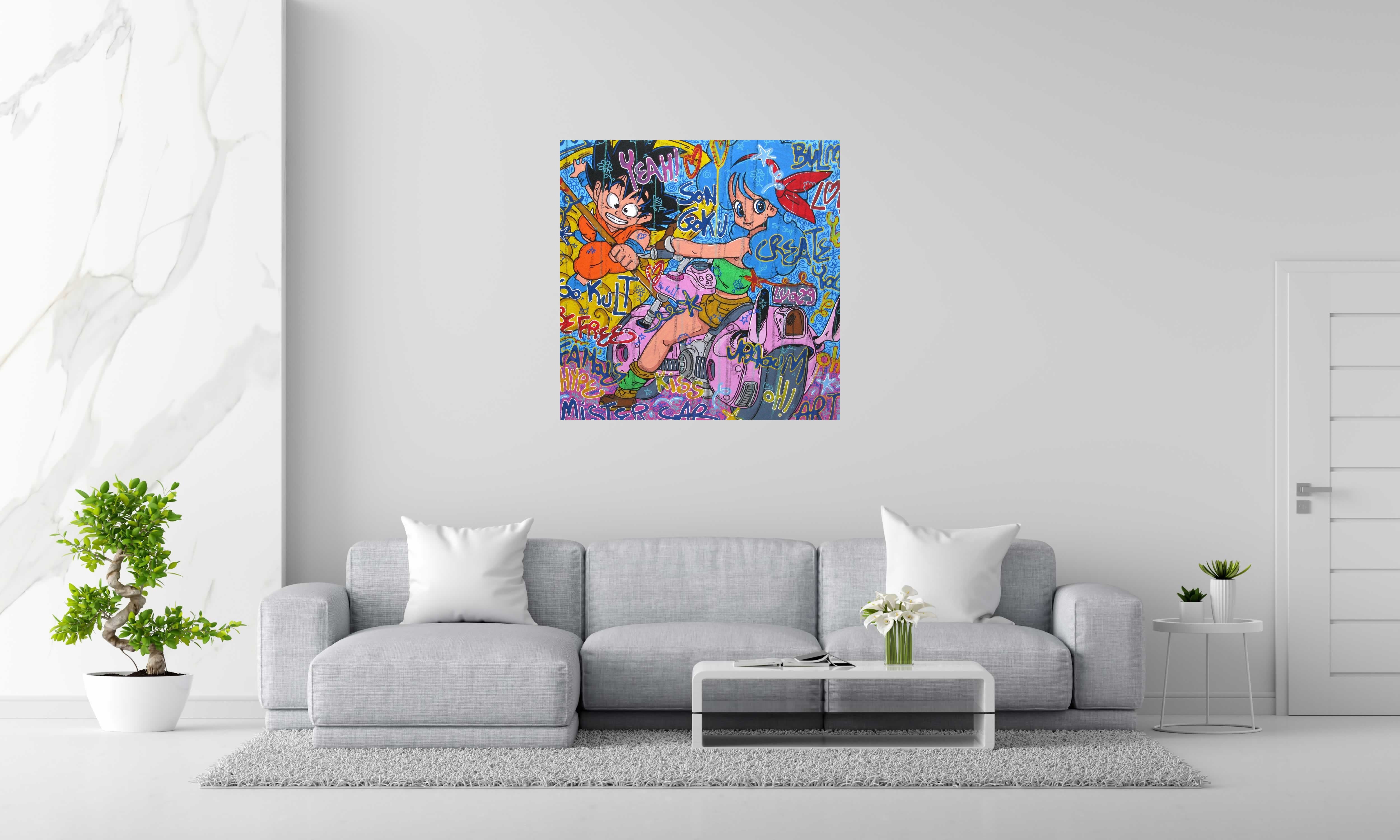 Tableau de RICO SAB a pour titre  Hey Bulma style street pop art, street art dim : RICO SABprix:950