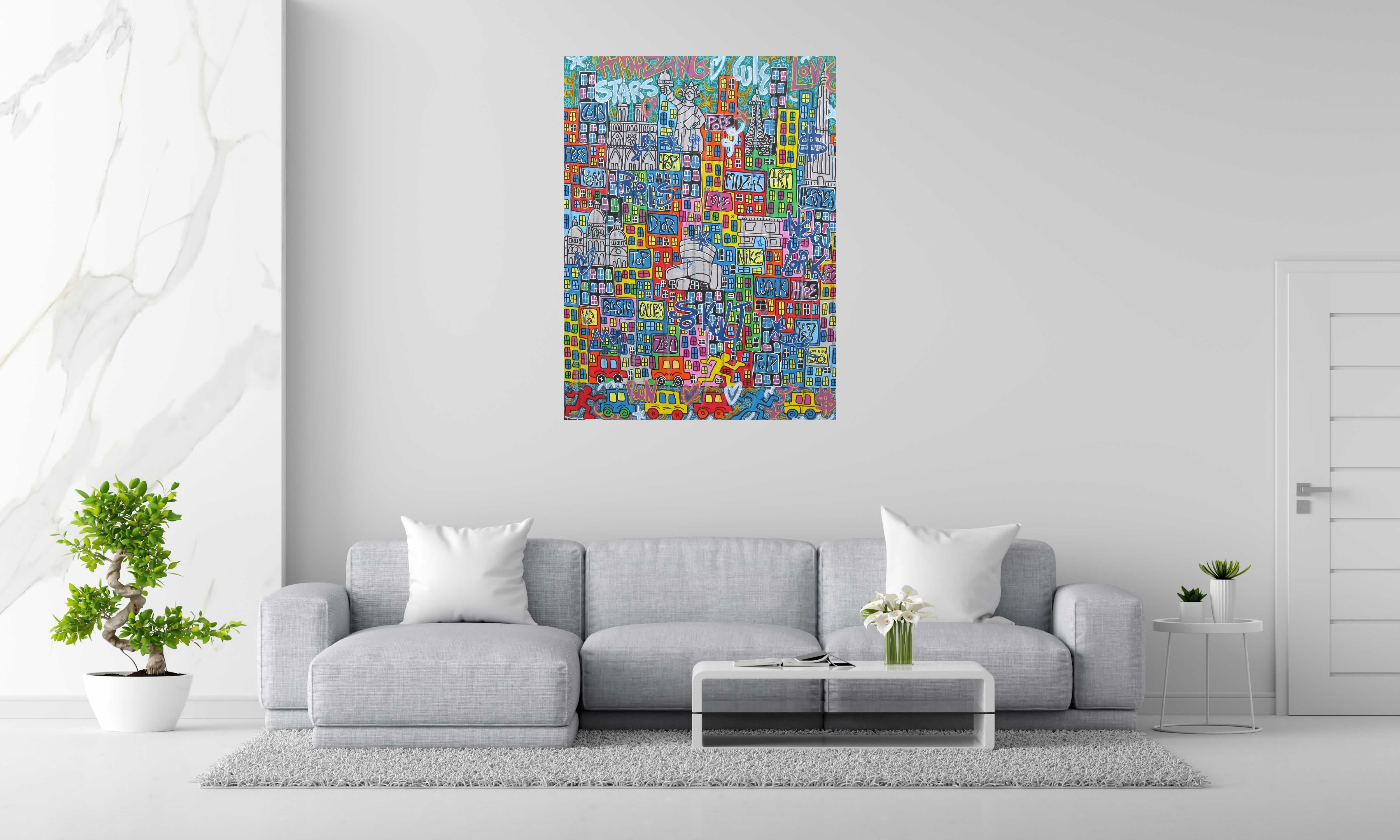 Tableau de RICO SAB a pour titre  New york Paris style street pop art, street art dim : RICO SABprix:1350