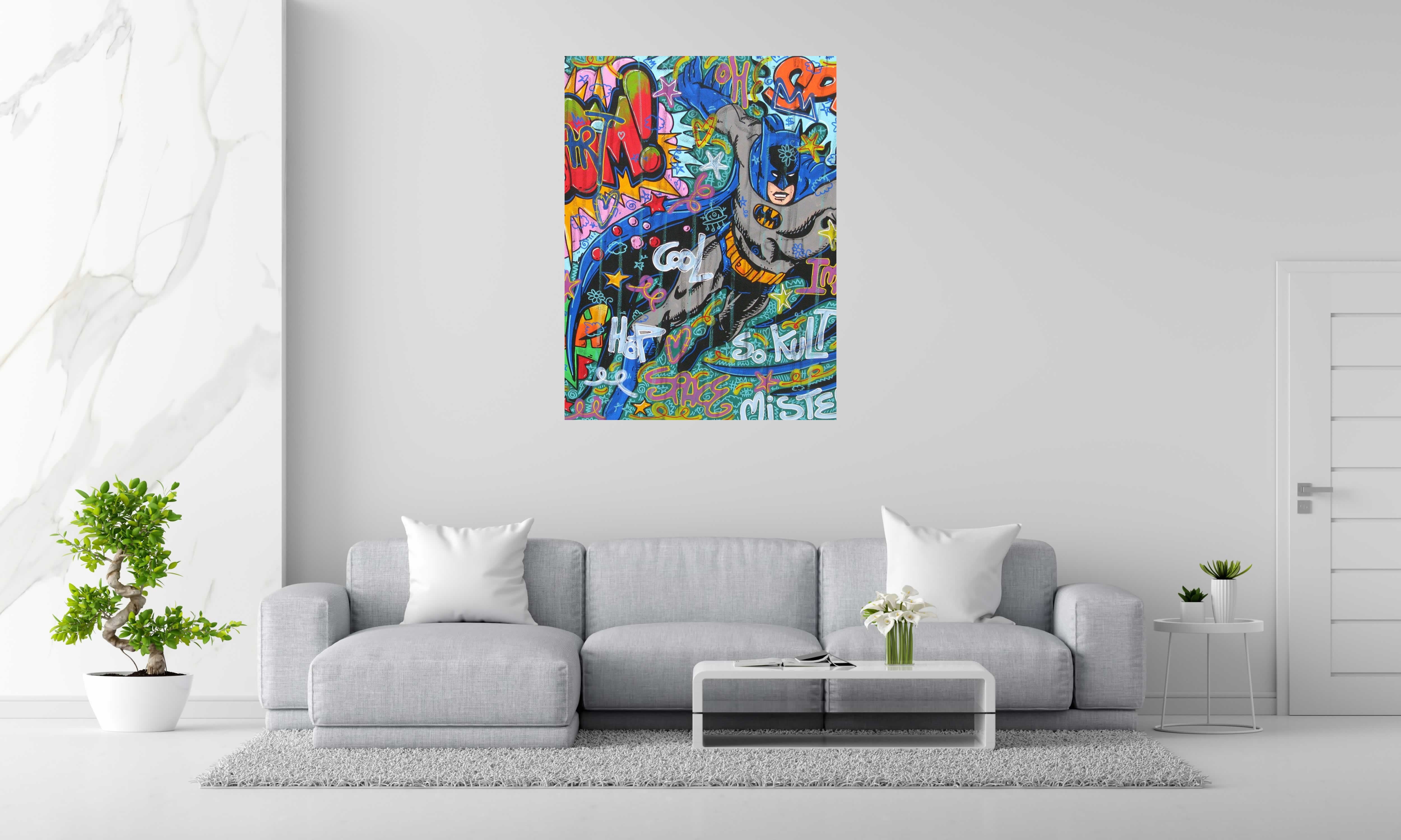 Tableau de RICO SAB a pour titre  Yo Batman style street pop art, street art dim : RICO SABprix:1350
