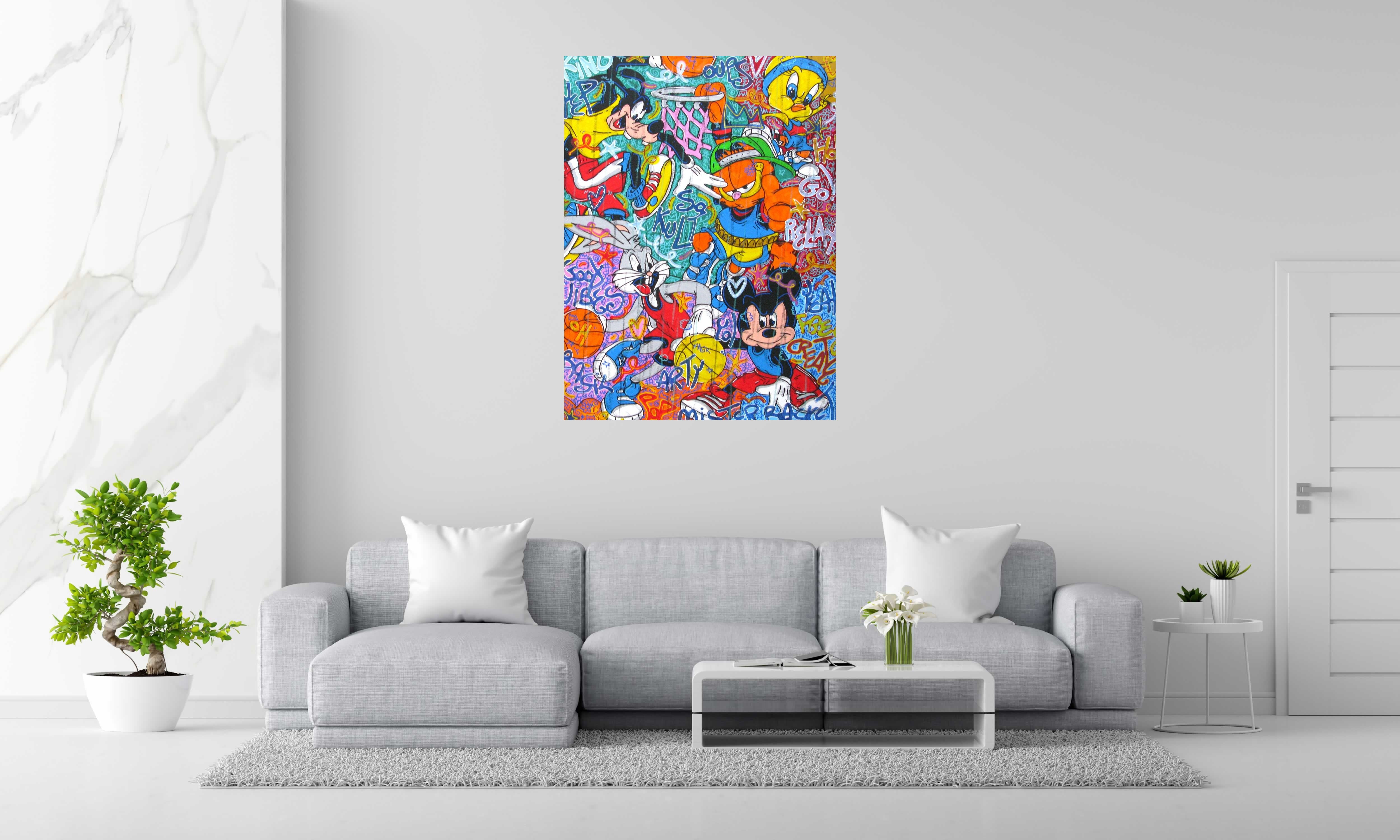 Tableau de RICO SAB a pour titre  Basketeam style street pop art, street art dim : RICO SABprix:1350