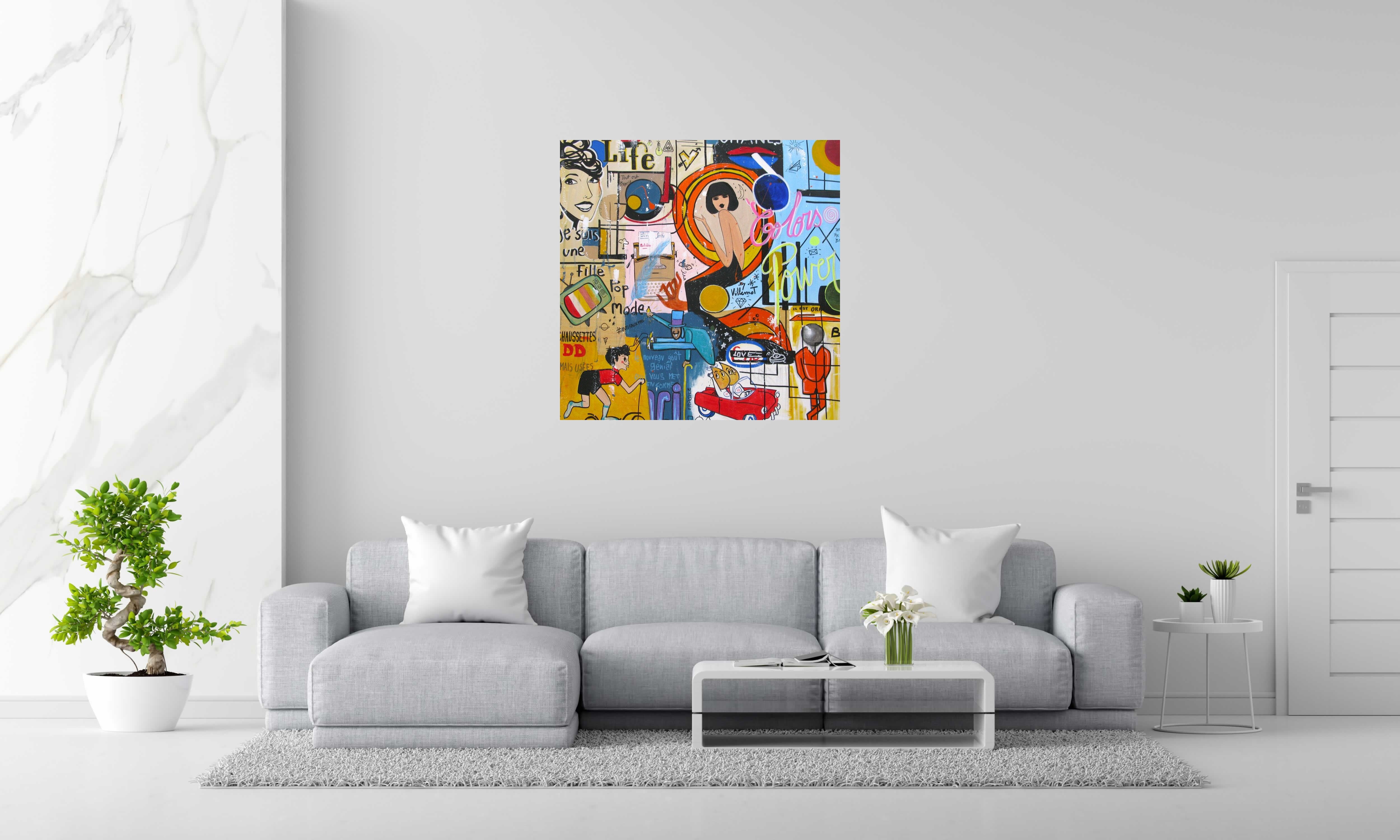 Tableau de CACOU a pour titre  COLORS POWER style graphique dim : CACOUprix:850