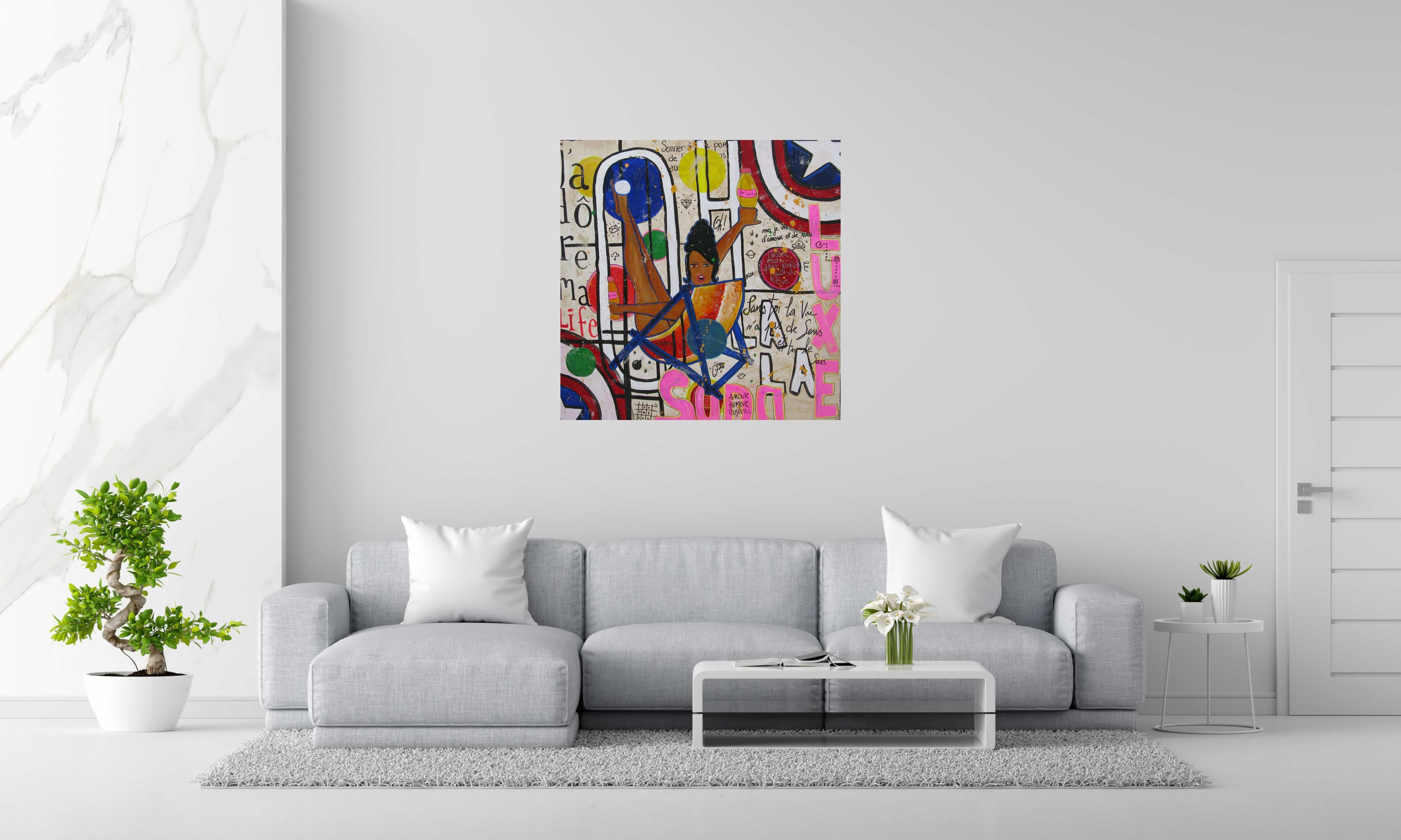 Tableau de CACOU a pour titre  OH LA LA LA style graphique dim : CACOUprix:850